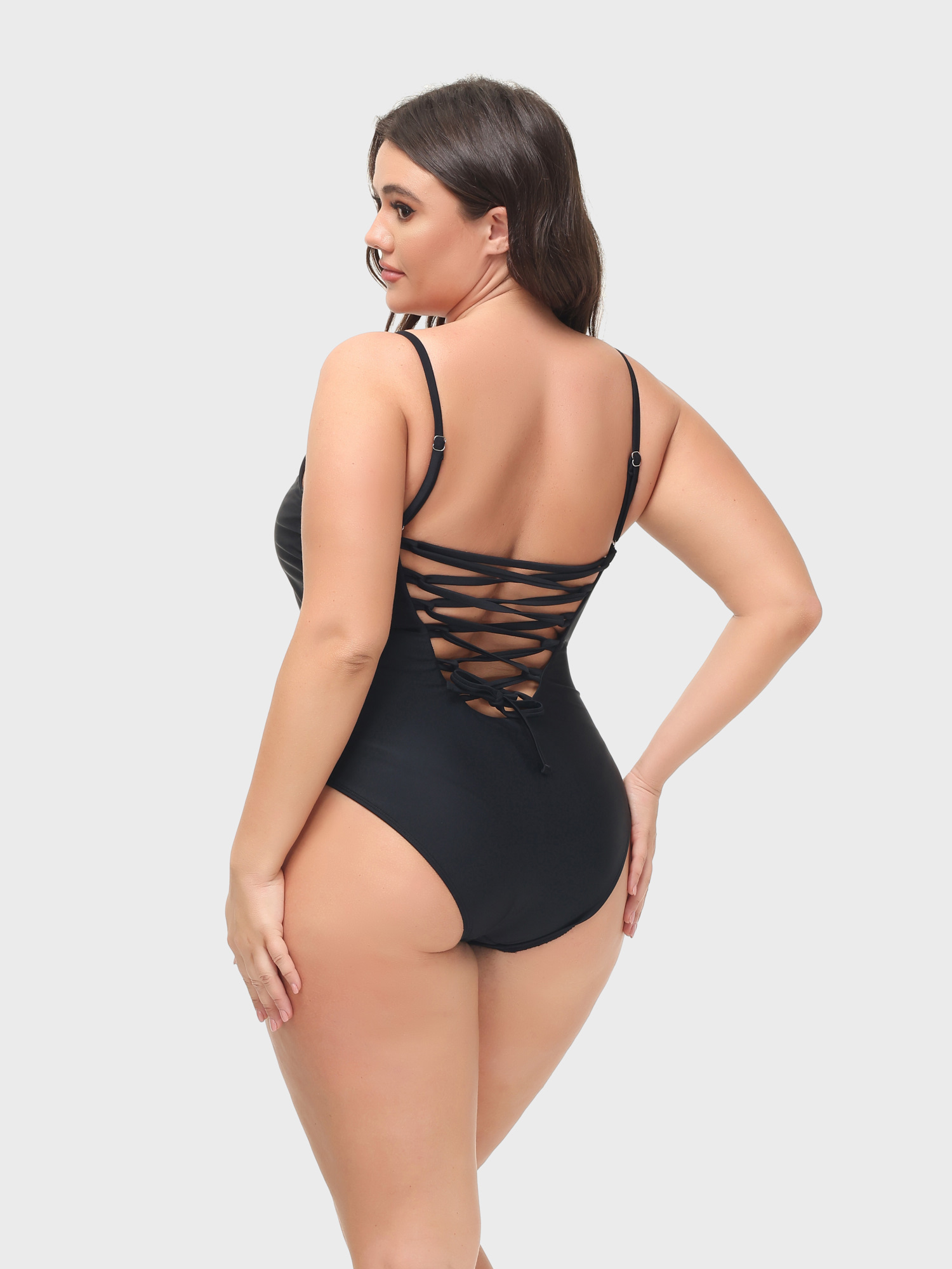 Sexy Back Lace-up Swim Bodysuit