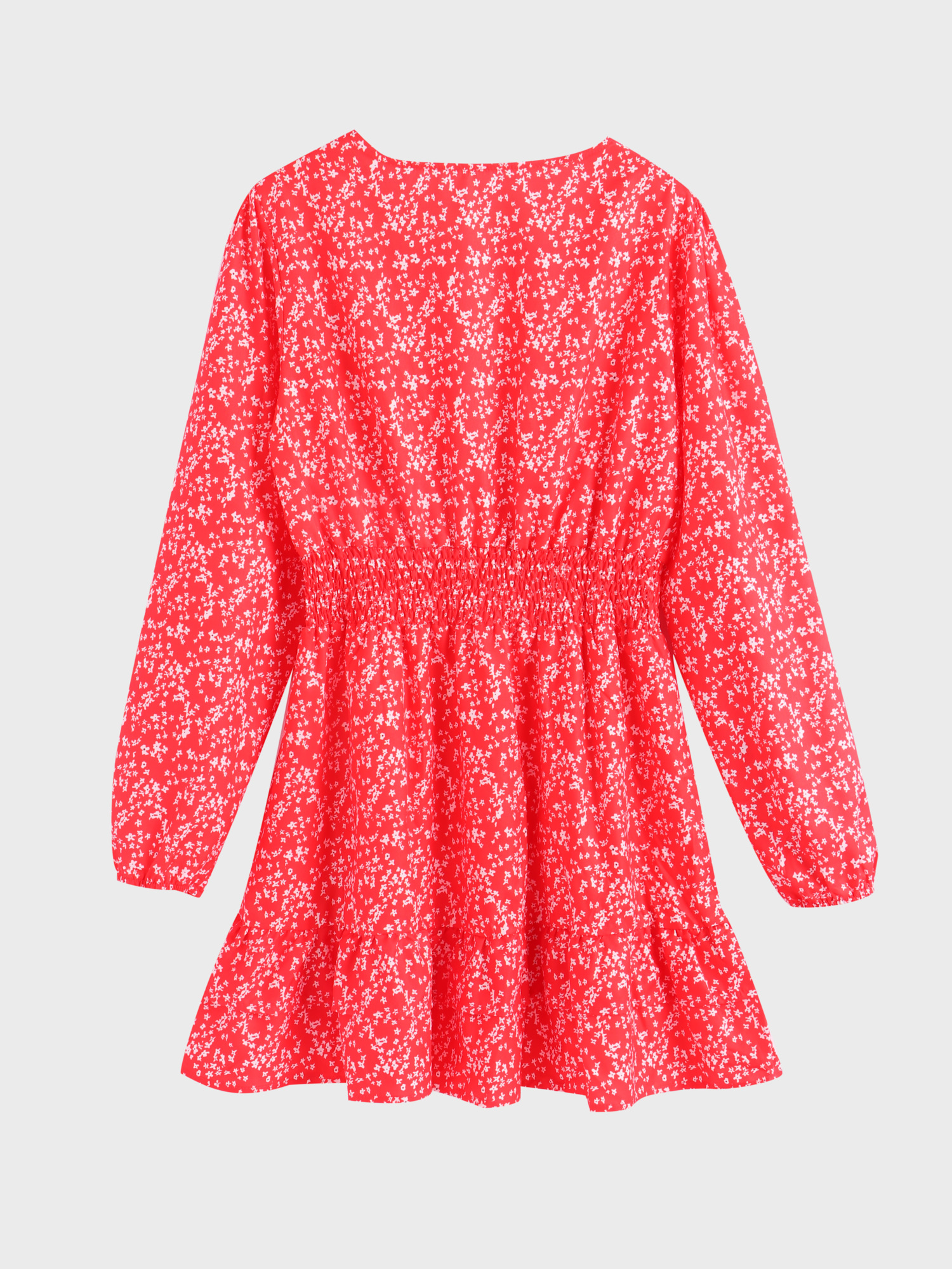 Deep-V Snatch-Waist Sexy Floral Dress