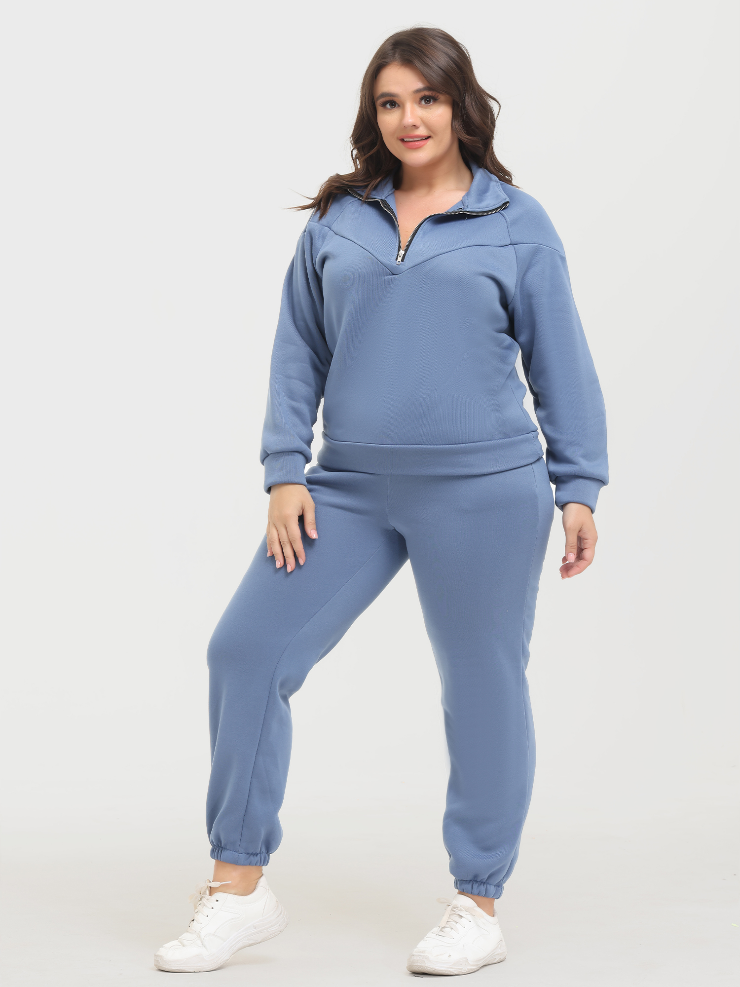 Long Sleeve Fleece Sweatershirt and Jogger Pants Set