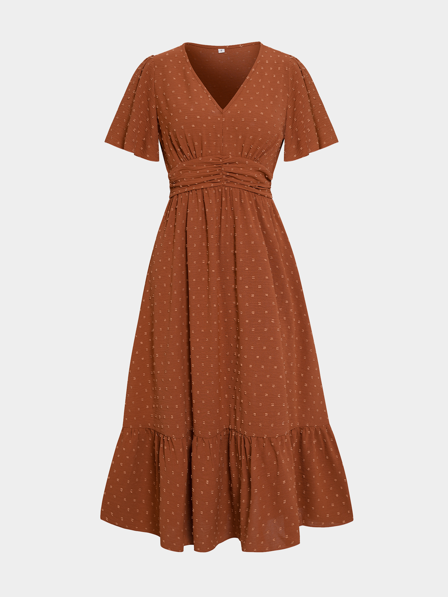 Midsize Lady Favor Ruffle Sleeves Dress