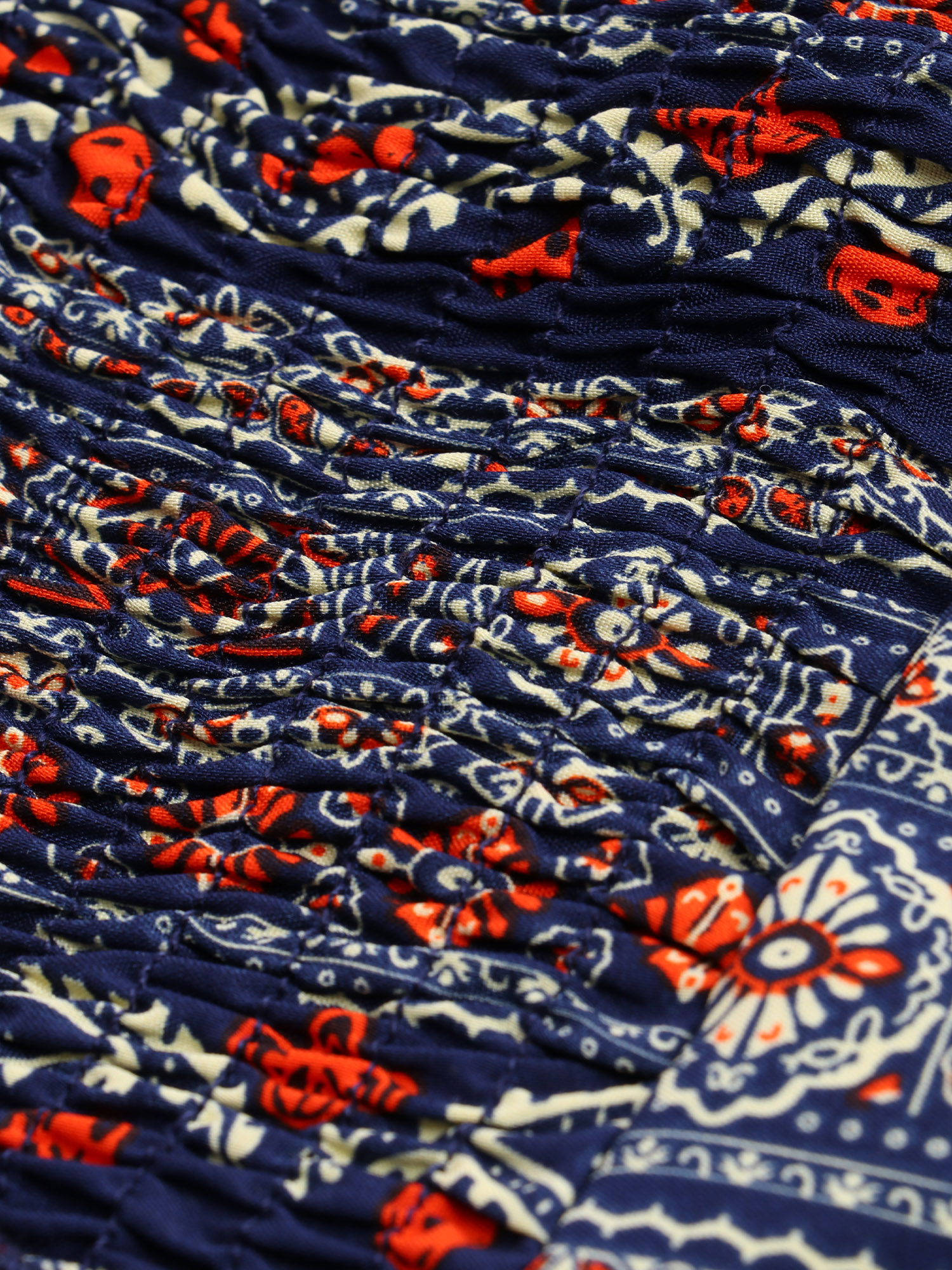 Retro Cashew Print Bowknot Jumpsuit