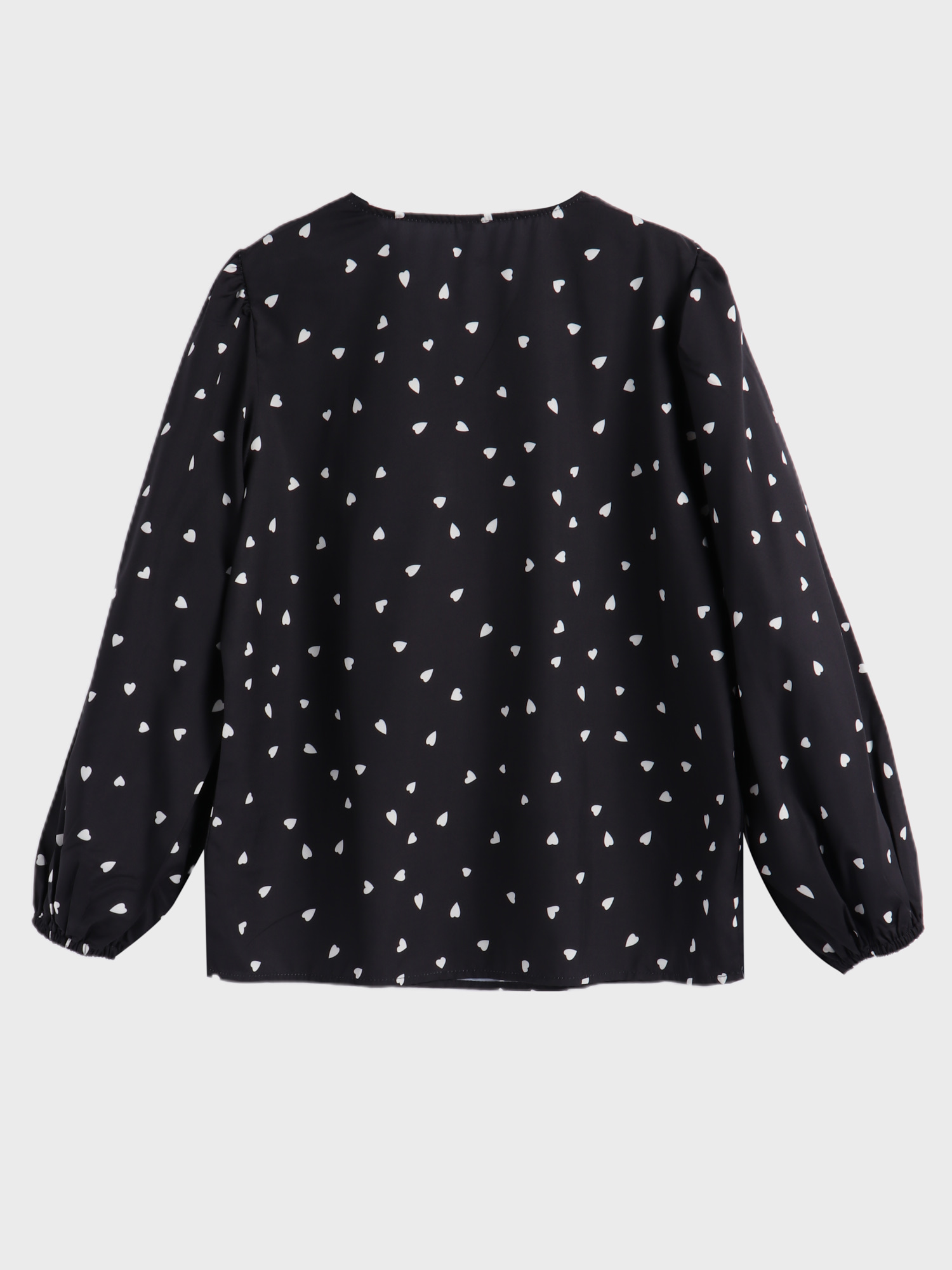 Polka Dot Lantern Sleeves Blouse