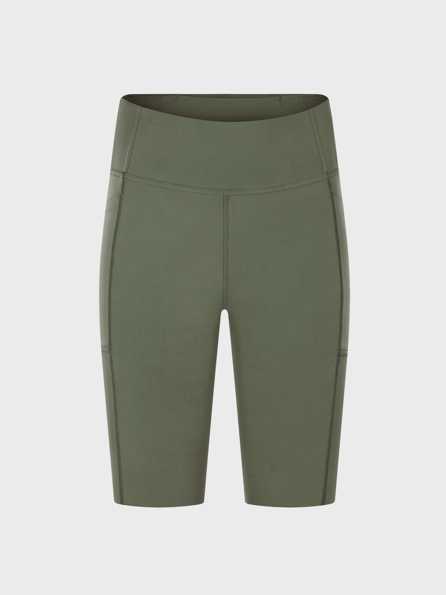 High-Waisted Nude Sports Shorts with Pockets