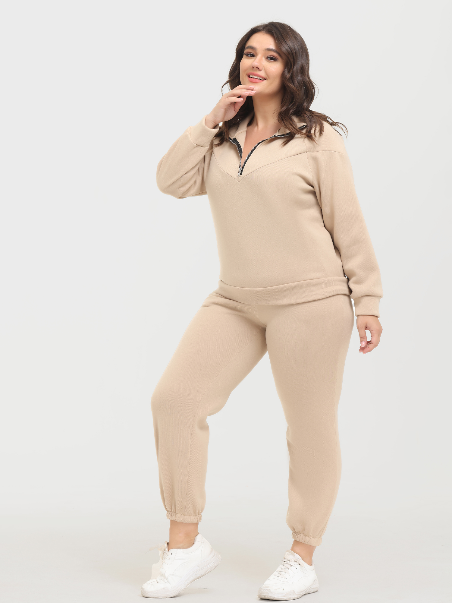Long Sleeve Fleece Sweatershirt and Jogger Pants Set