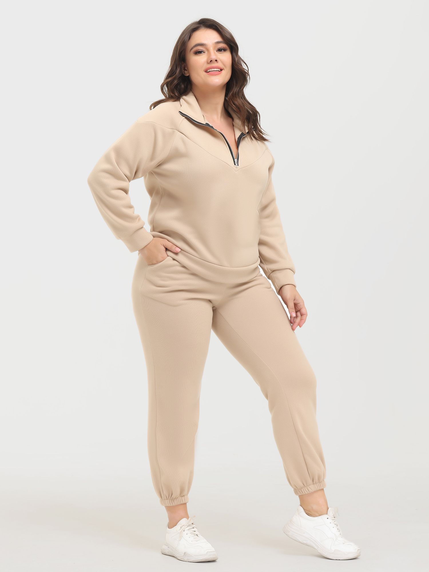 Long Sleeve Fleece Sweatershirt and Jogger Pants Set