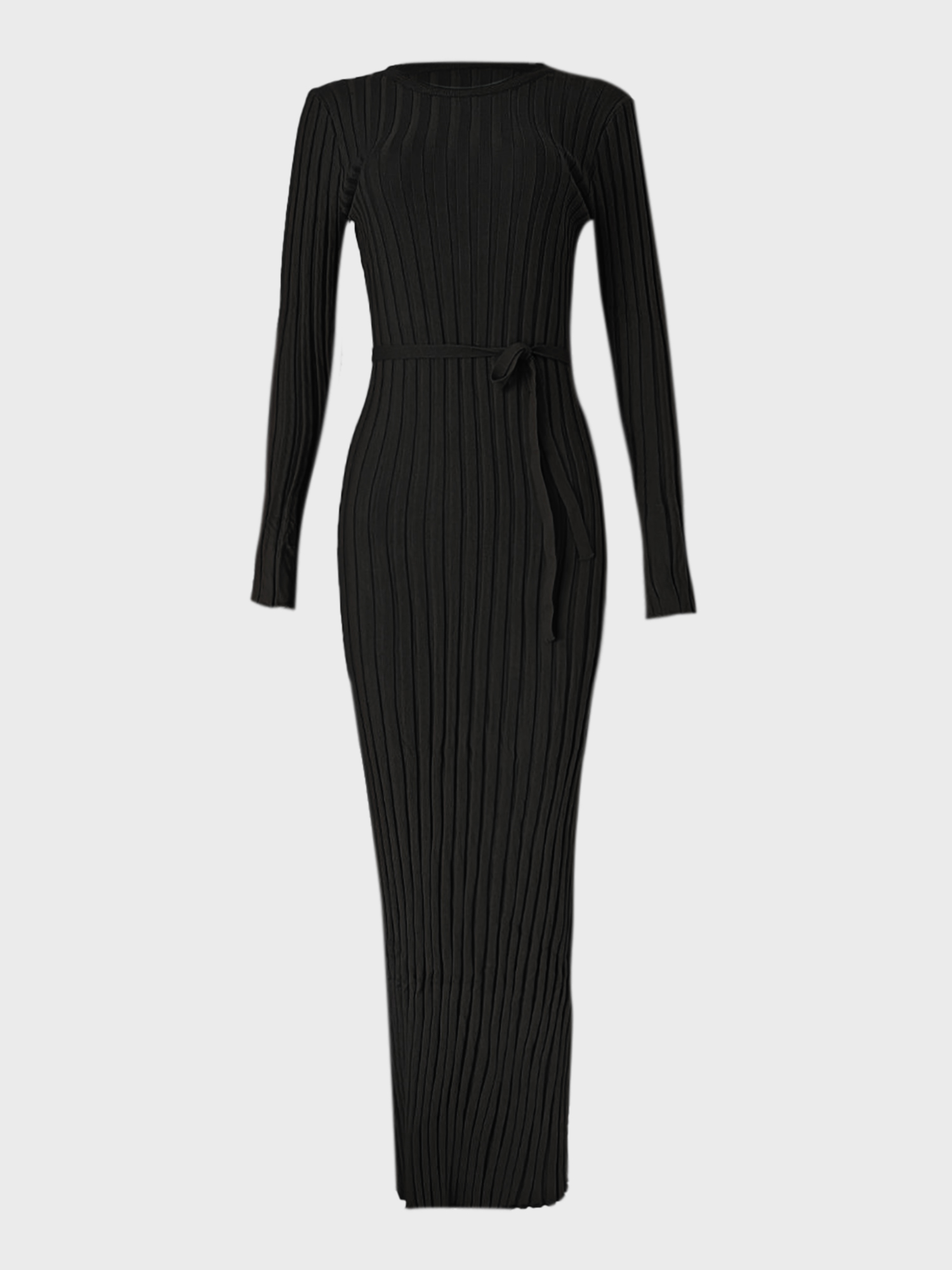 Graceful Ribbed Knit Dress