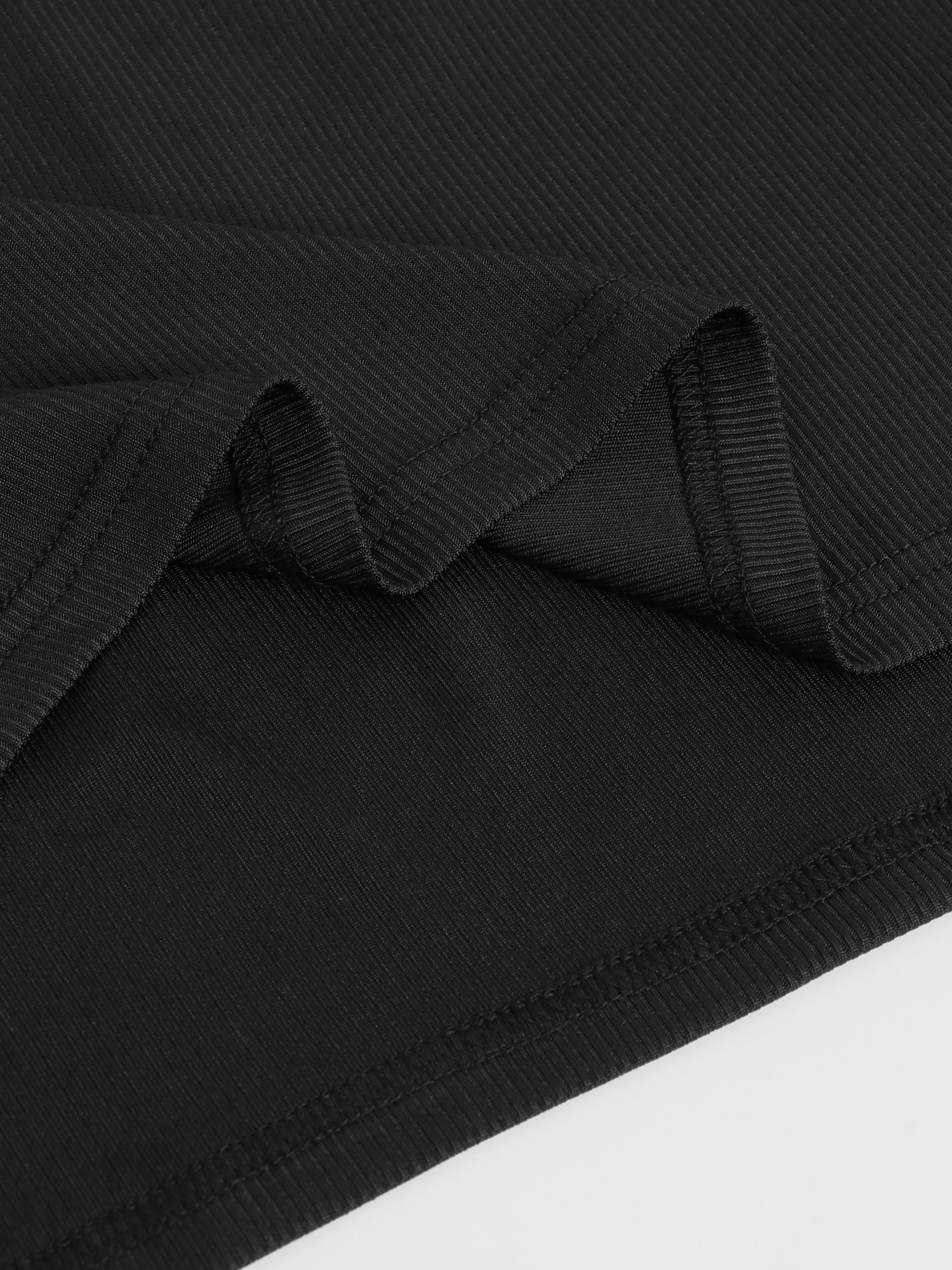 Ribbed Half-Zip Top with Side Split