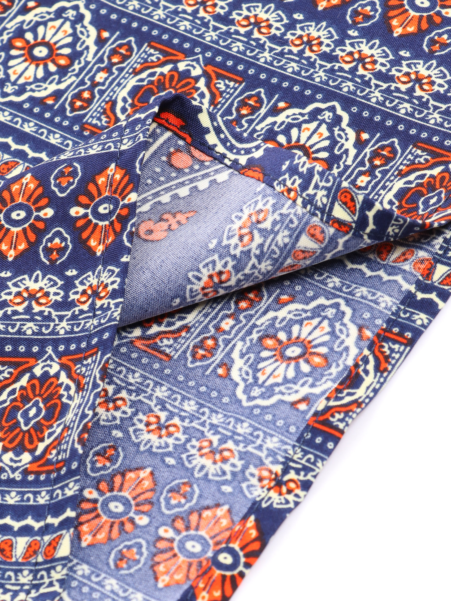 Retro Cashew Print Bowknot Jumpsuit