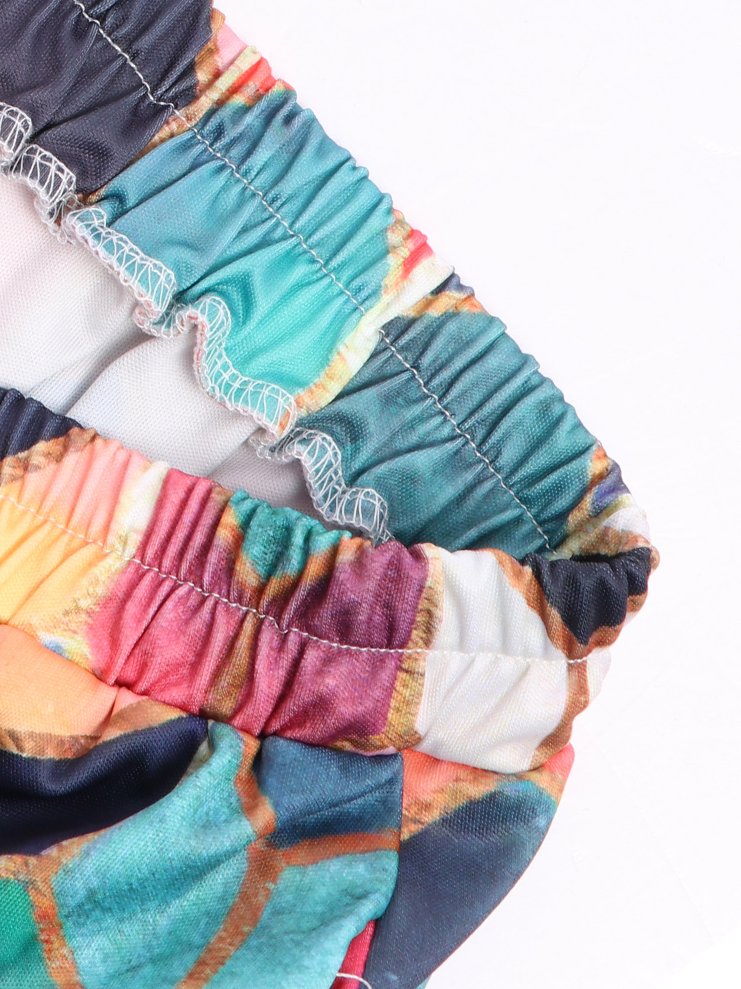 Vintage Geometric Print High-Waisted Pants