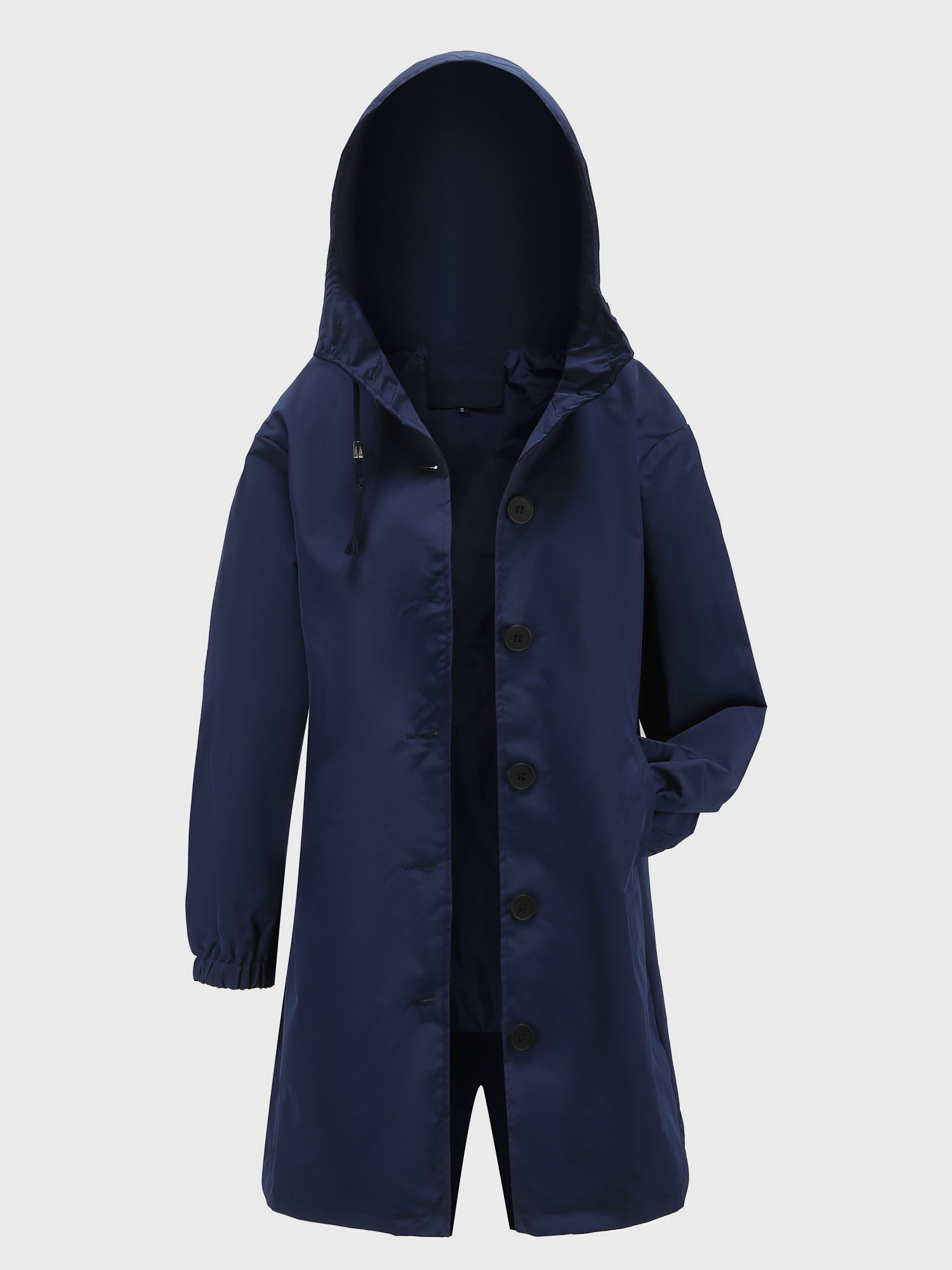 Casual Waterproof Long Hooded Windbreaker Midi Jacket