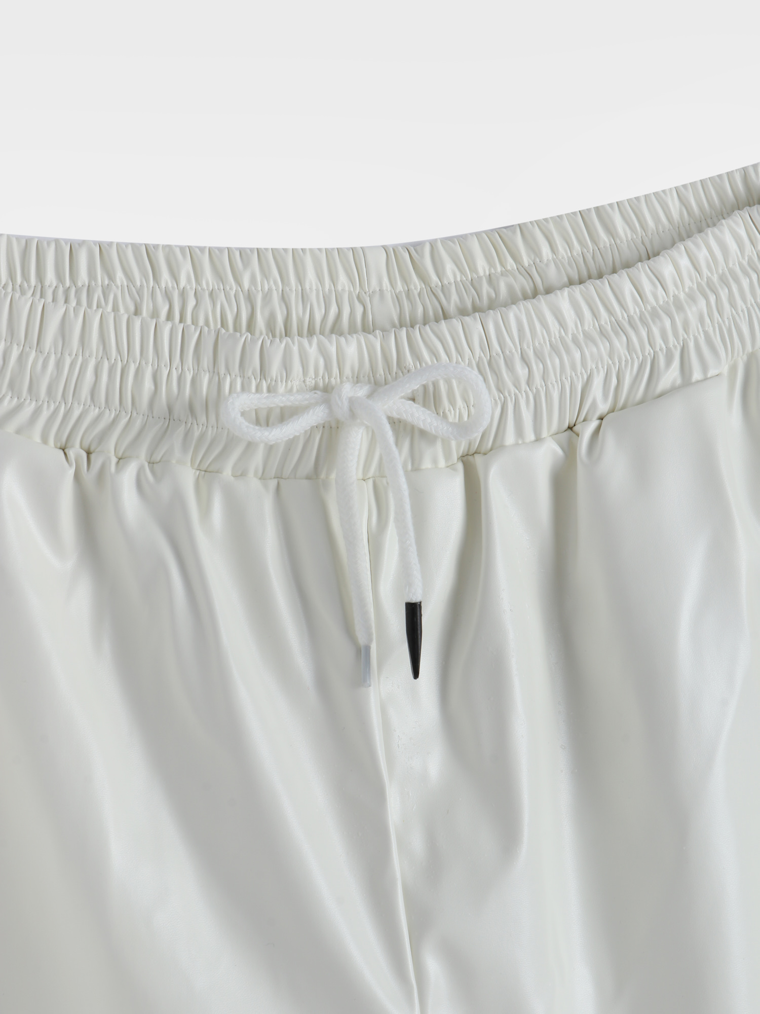 Elastic-Waisted Harem Leather Jogger Pants