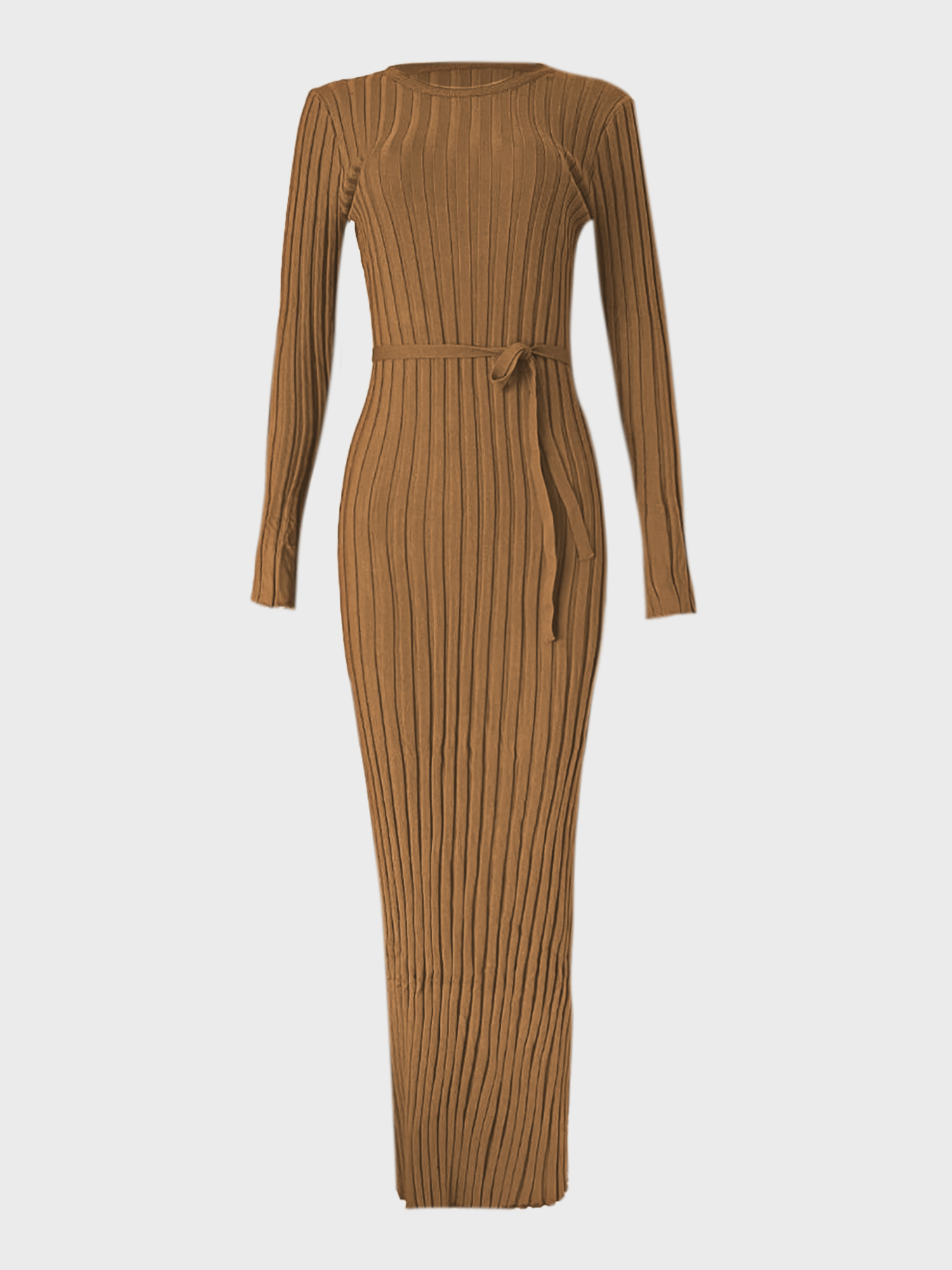 Graceful Ribbed Knit Dress
