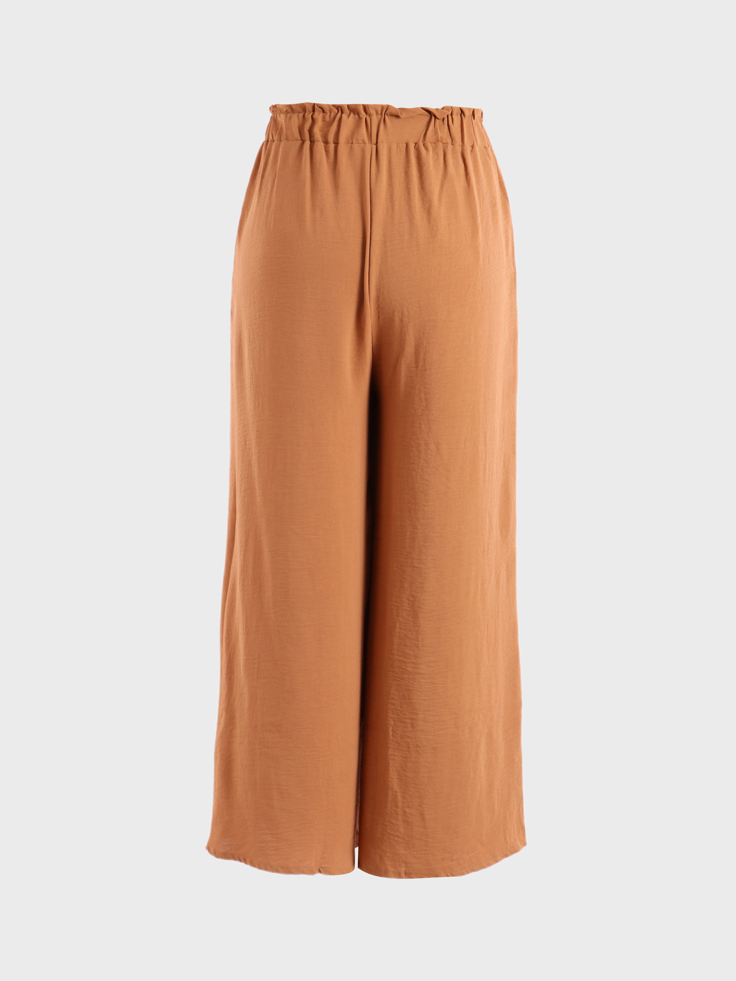 Wide-Leg Pleated Nattily Pants with Split-Front