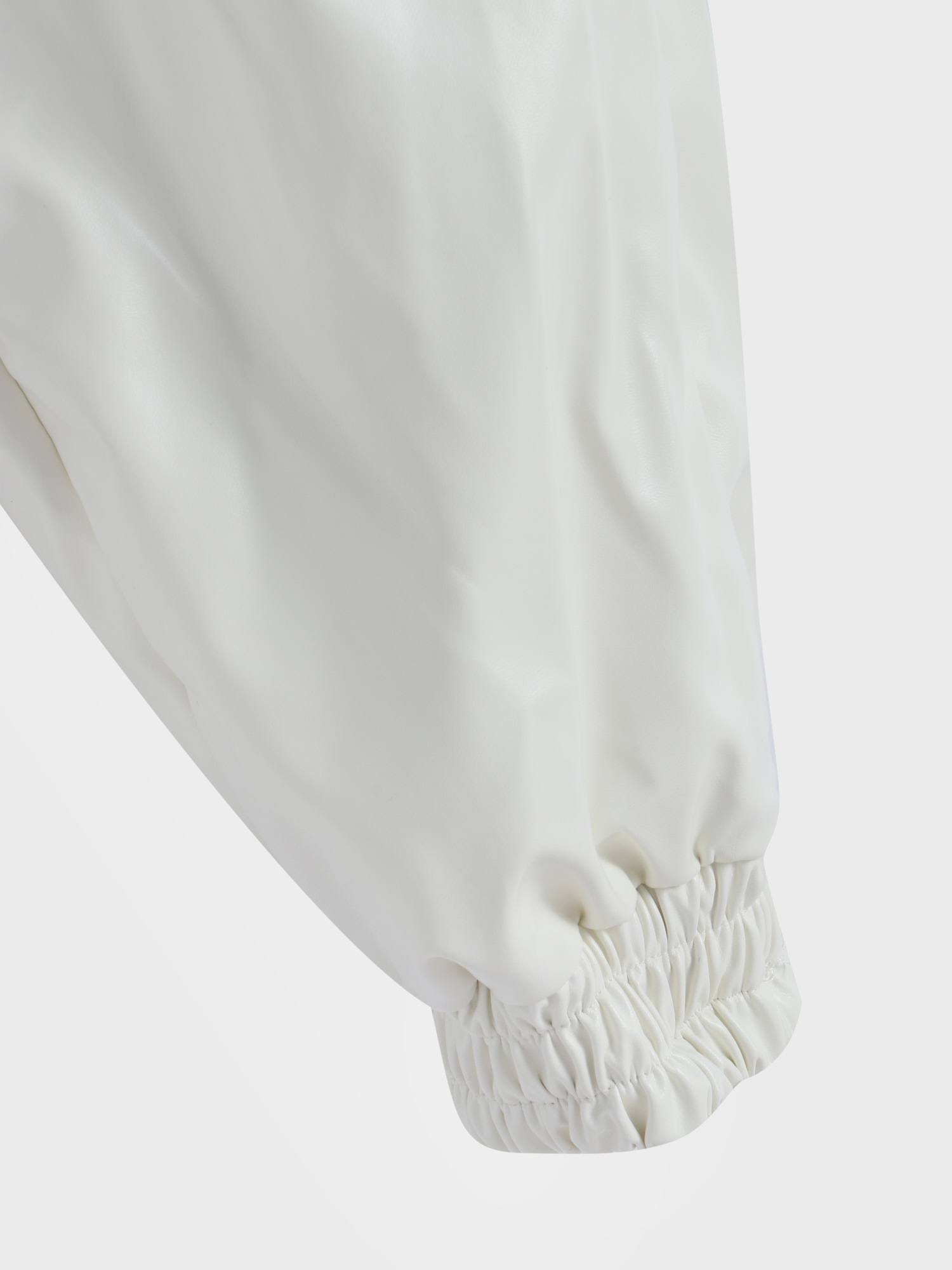 Elastic-Waisted Harem Leather Jogger Pants