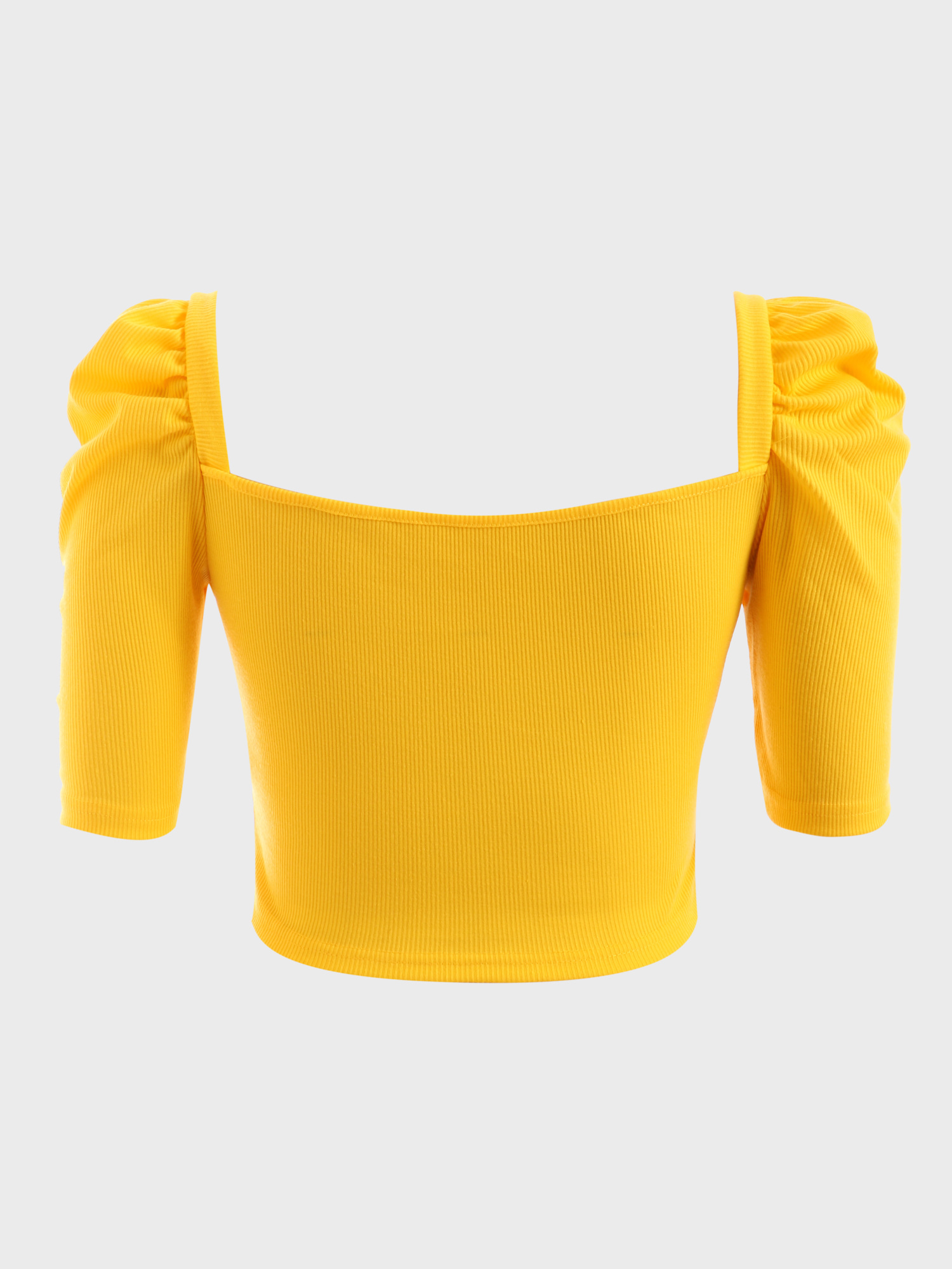  Cute Puff Square Neck Crop Top