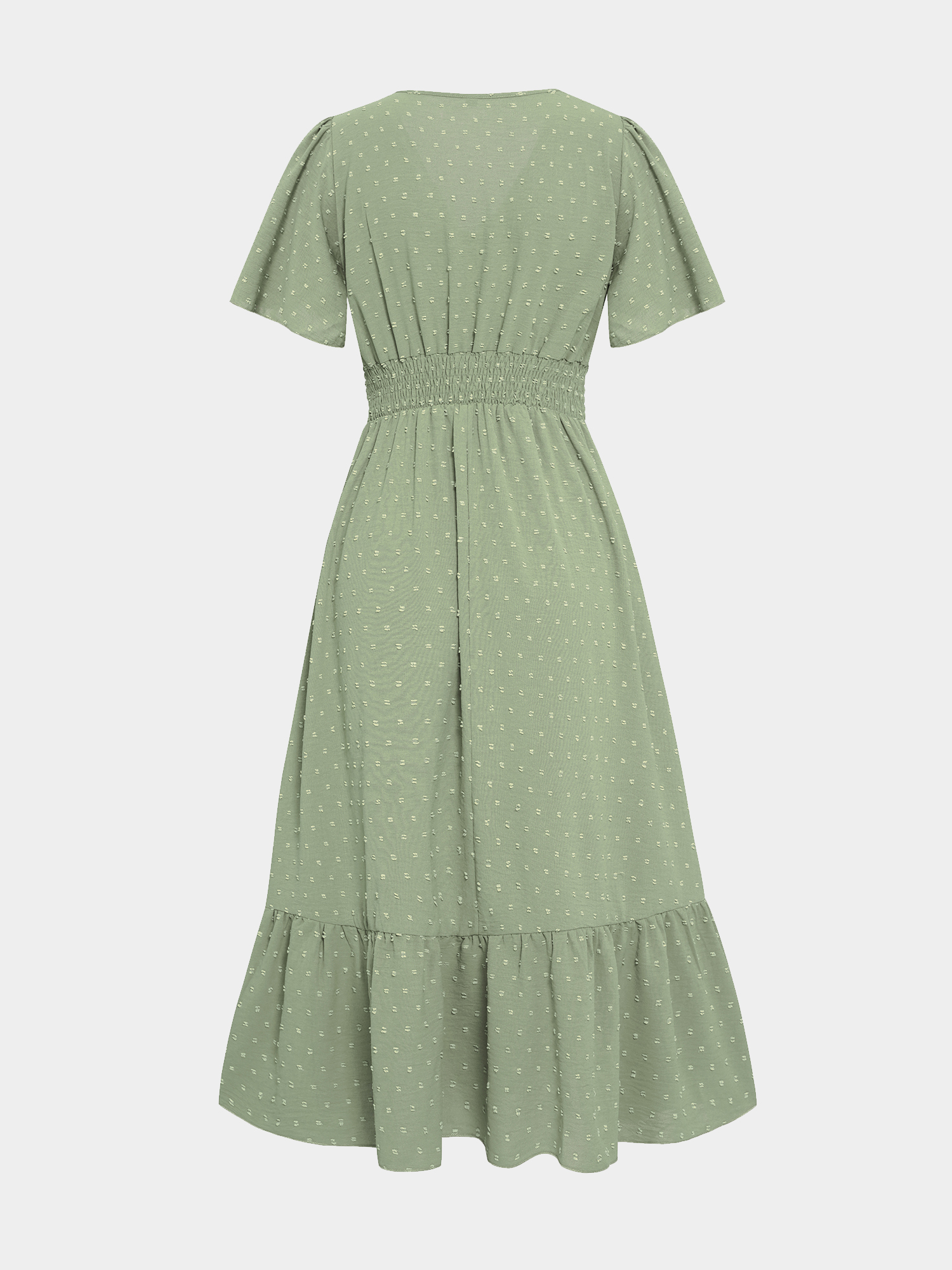 Midsize Lady Favor Ruffle Sleeves Dress