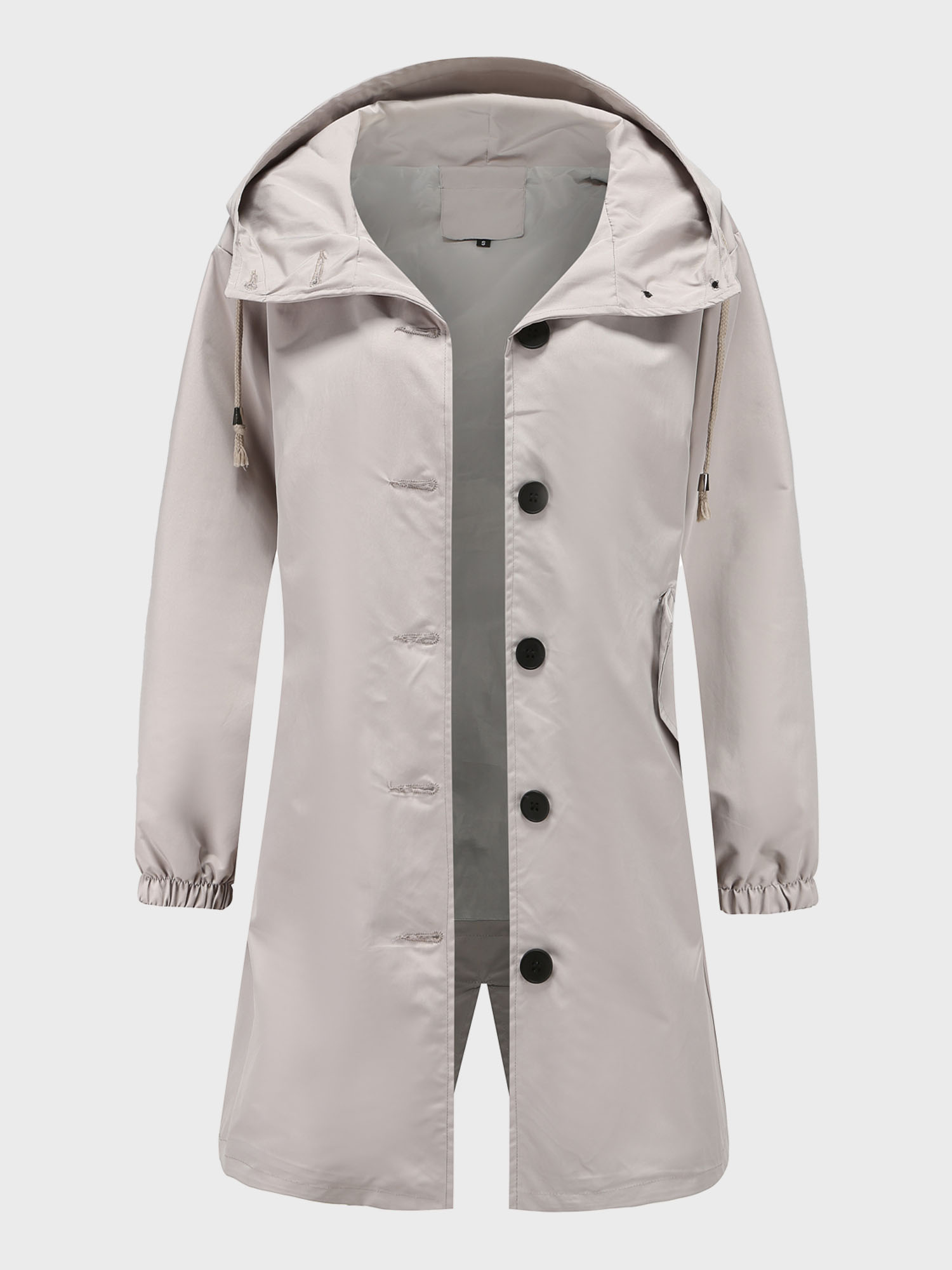 Casual Waterproof Long Hooded Windbreaker Midi Jacket