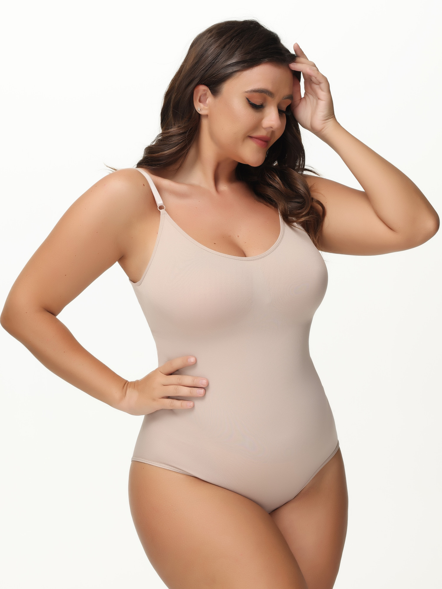 Ribbed Hip Lifting Shapewear Bodysuit