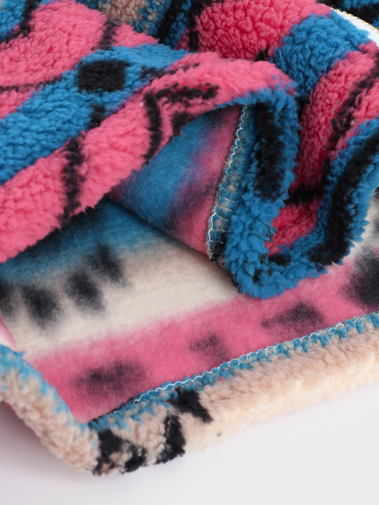 Tie-Dye Print Fleece Zip-up Vest