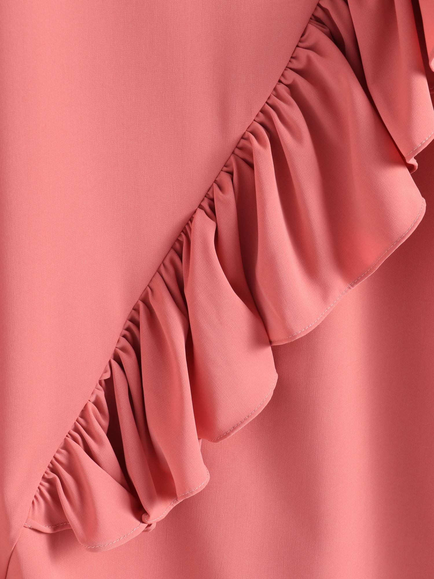 Ruffled Flared Sleeve Round Neck Blouse