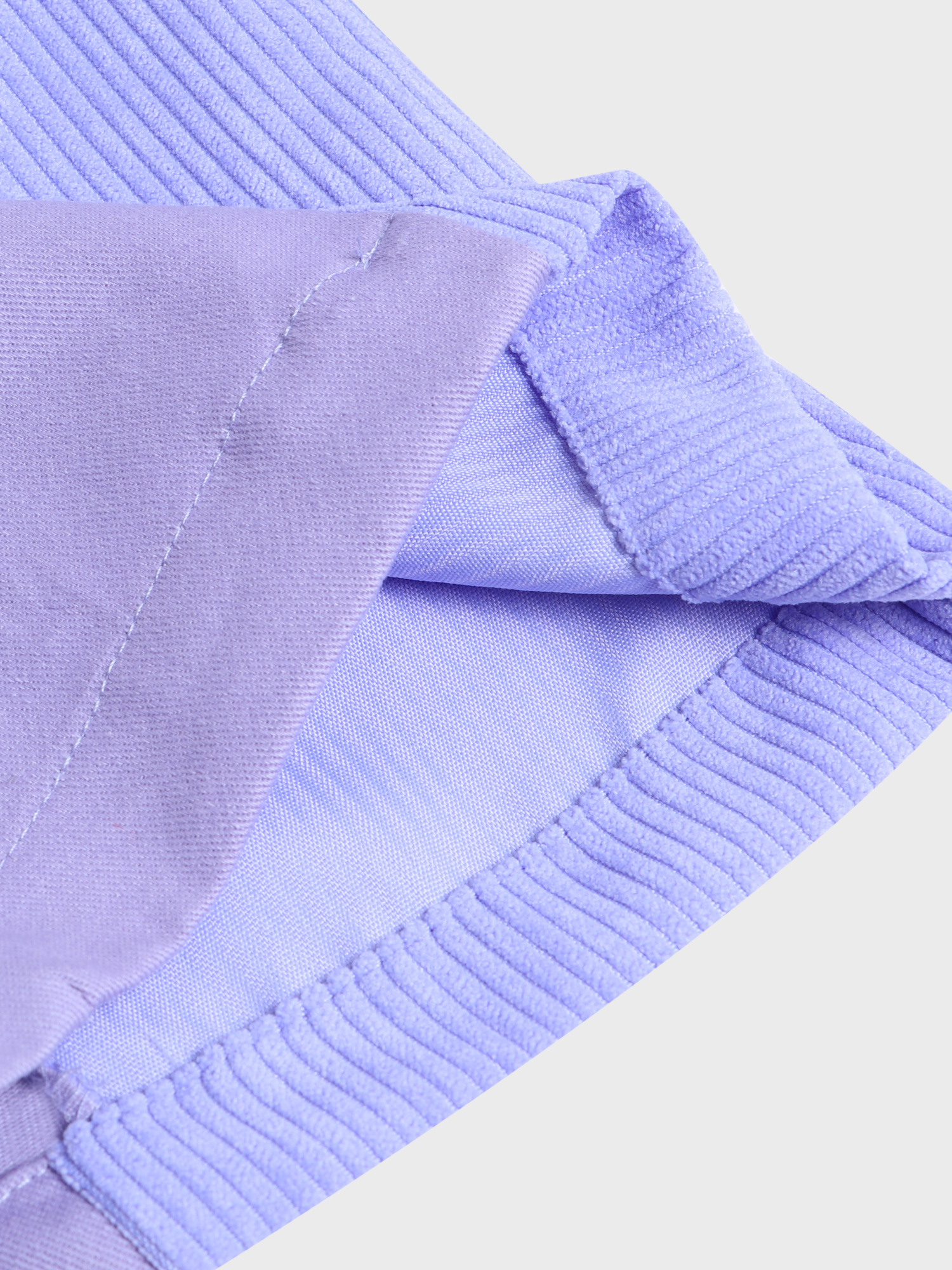 High Waist Straight Leg Colorblock Corduroy Pants with Pockets