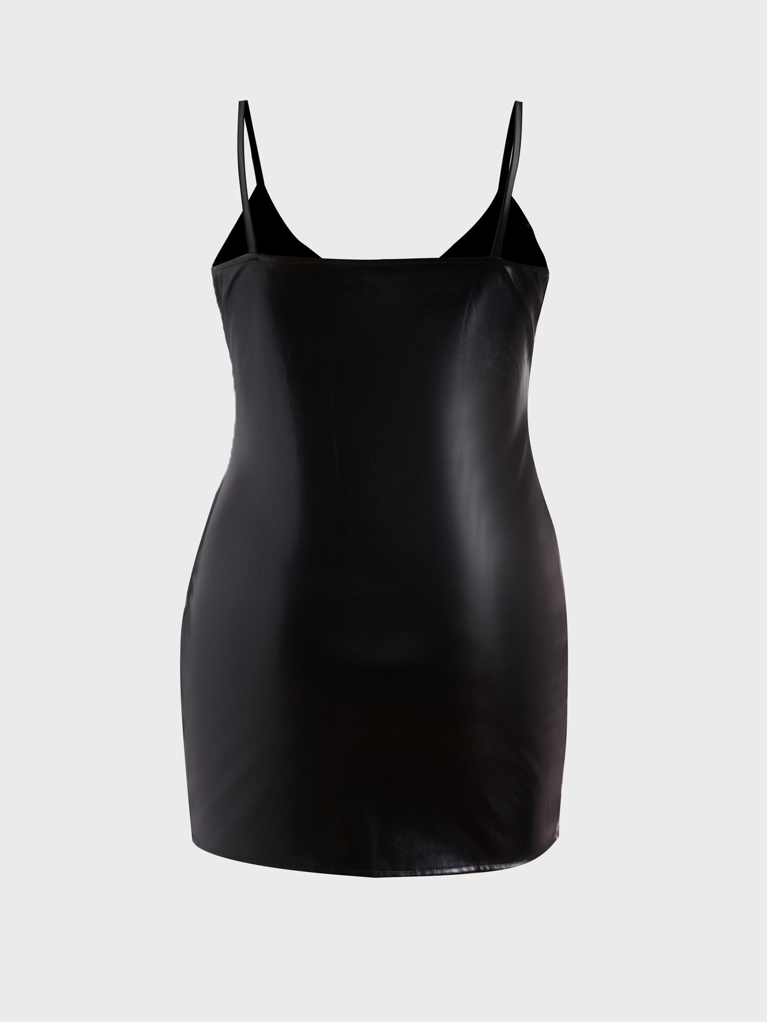 Ruched Leather Deep-V Darling Dress