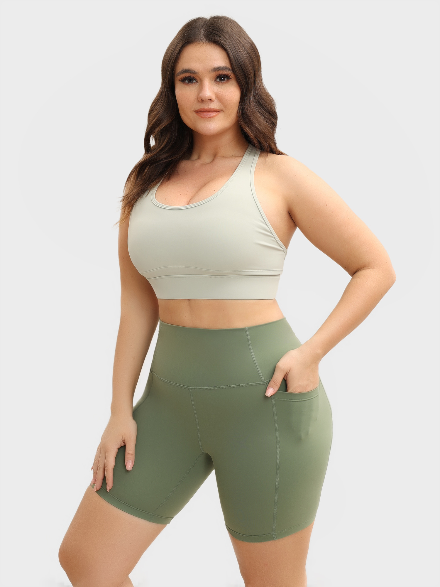High-Waisted Hip-Lift Tight Yoga Shorts with Pockets