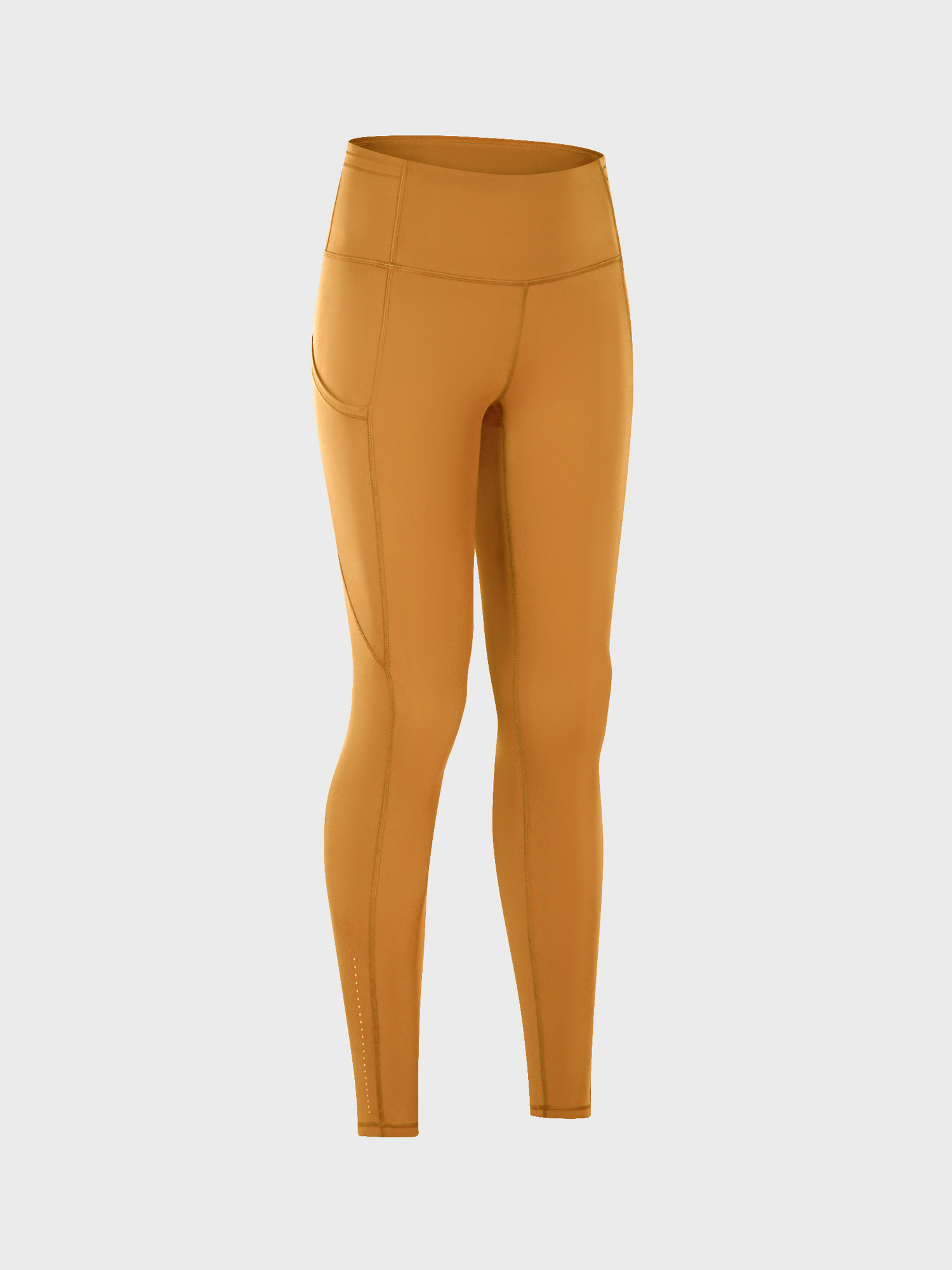 Stretchy High Waist 9/10 Double Fleece Soft Sports Yoga Leggings with Pockets