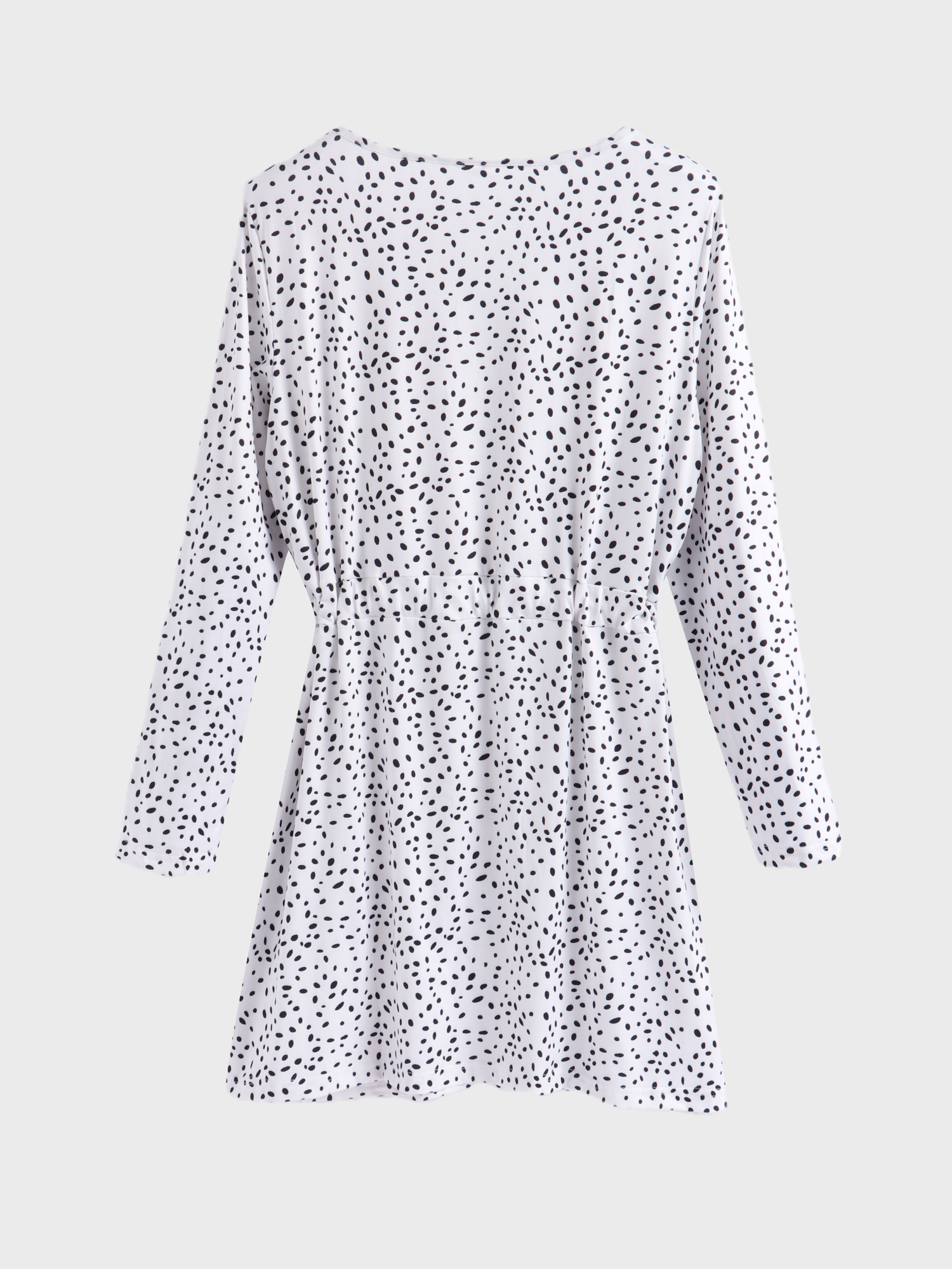 V-Neck Printed Tie Dress with Pockets