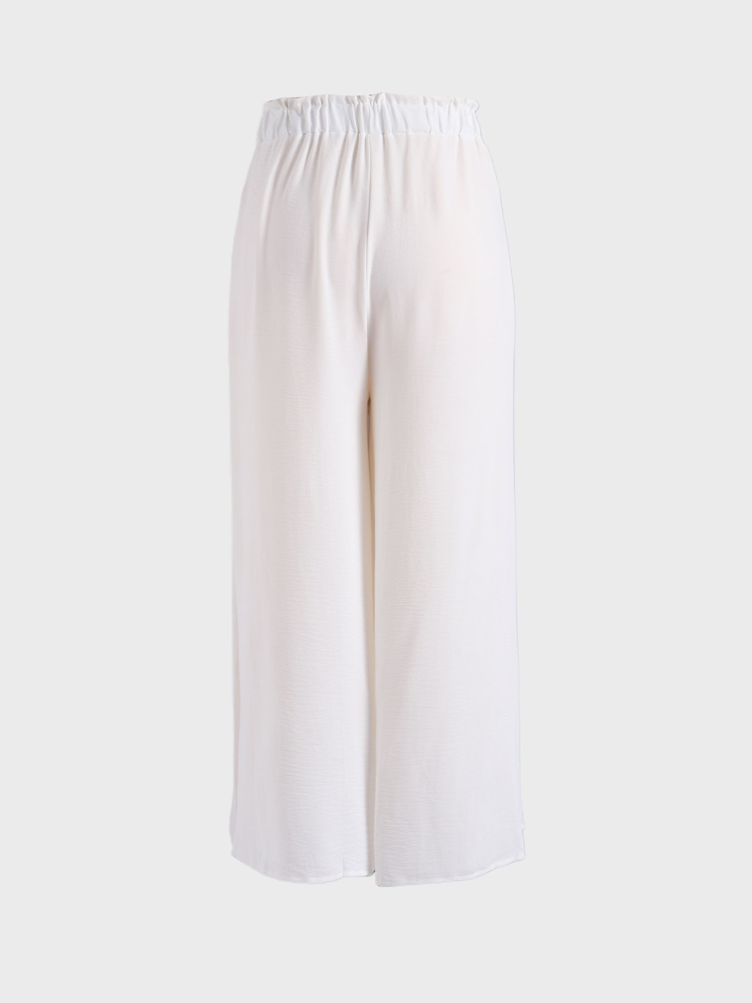 Wide-Leg Pleated Nattily Pants with Split-Front