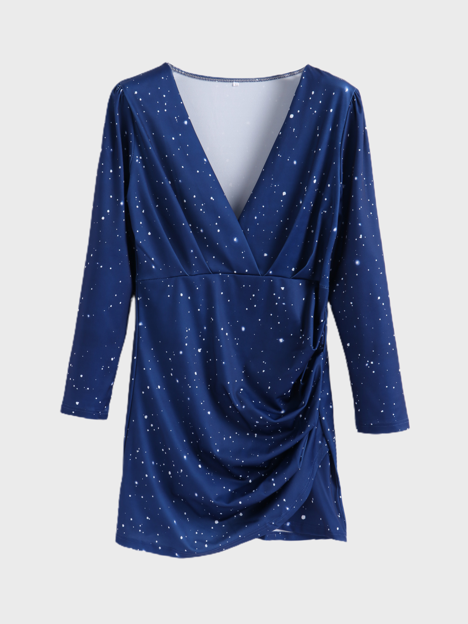 Deep-V Tiered Pleated Star Dress