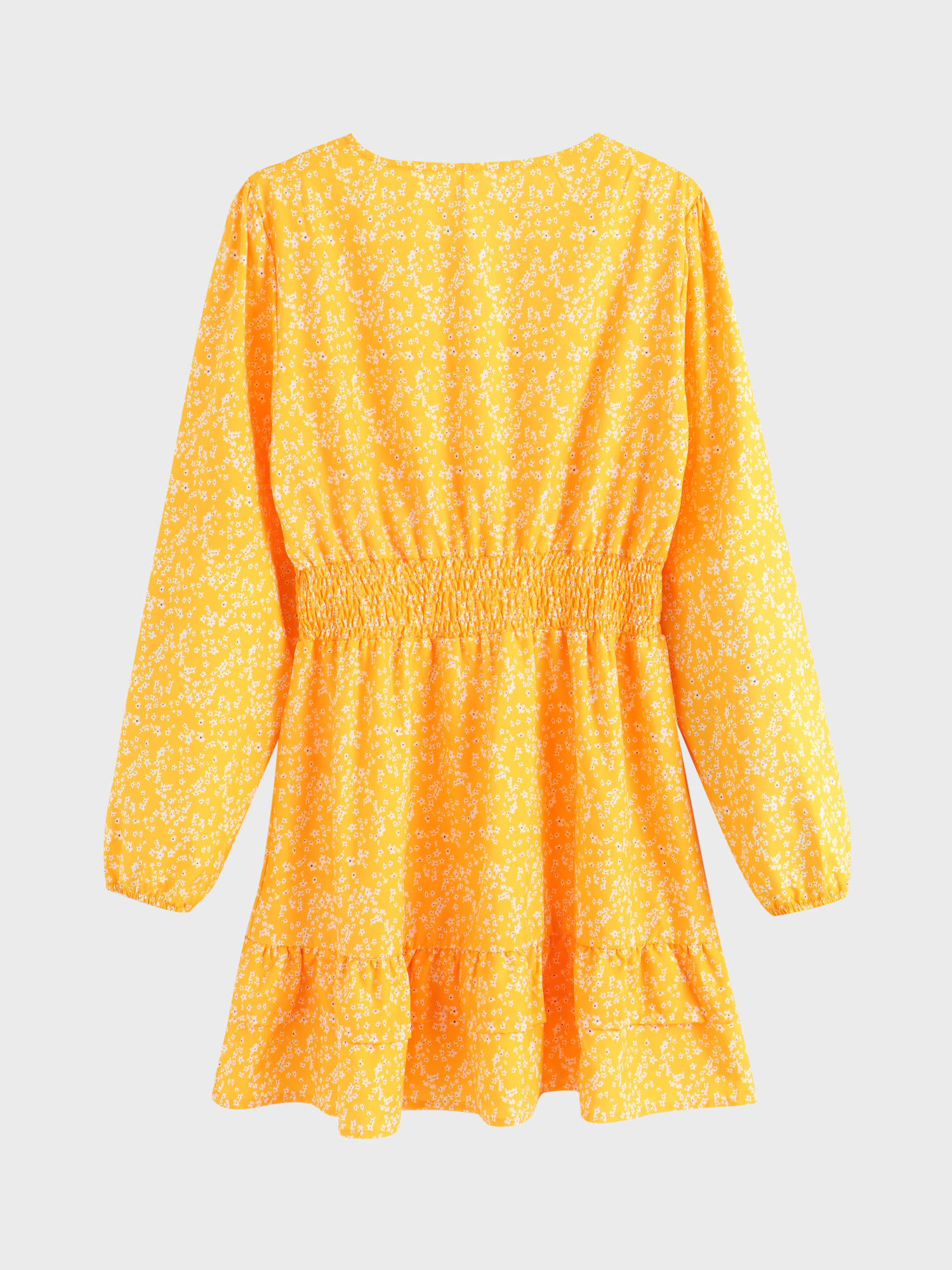 Deep-V Snatch-Waist Sexy Floral Dress