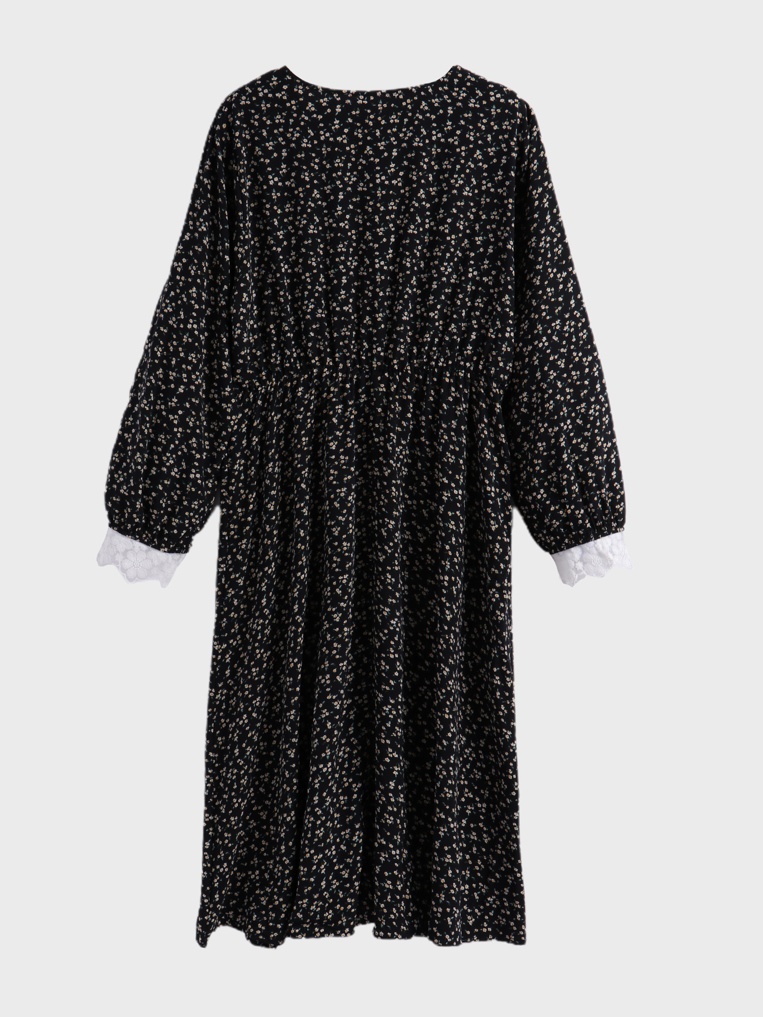 Lacey and Ditsy Flower Midi Dress