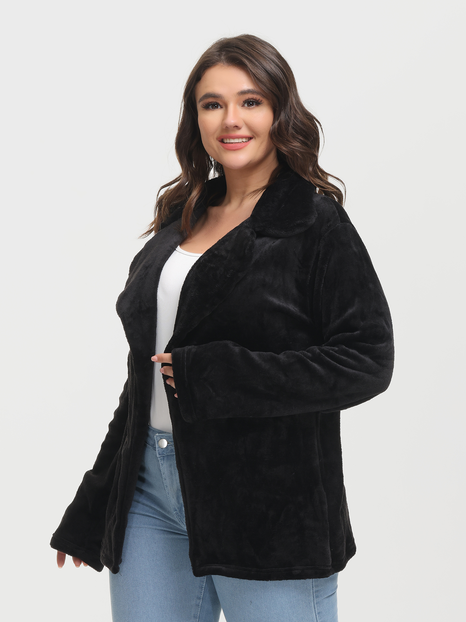 Sexy Slim Lapel Plush Jacket
