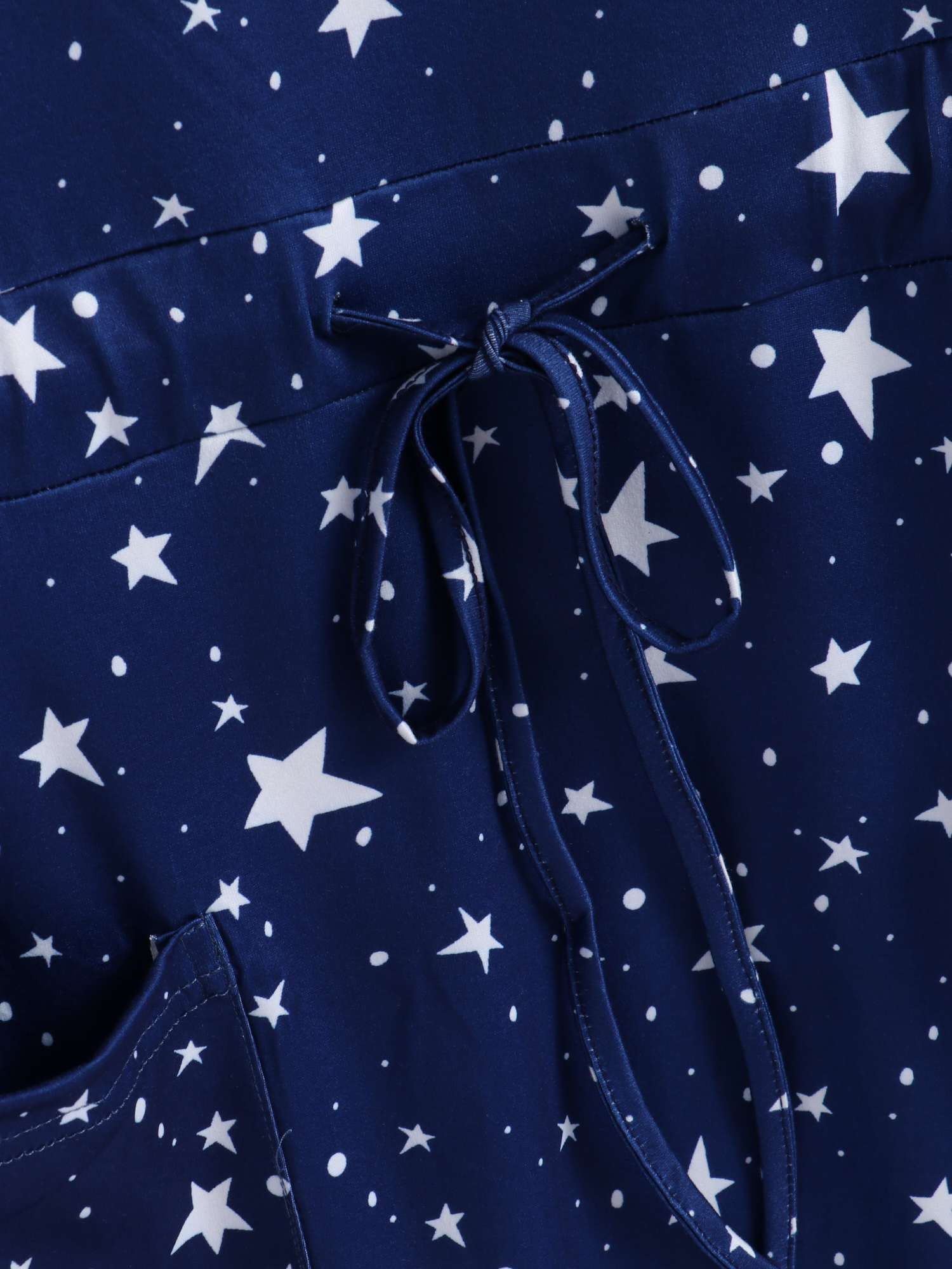 V-Neck Printed Tie Dress with Pockets