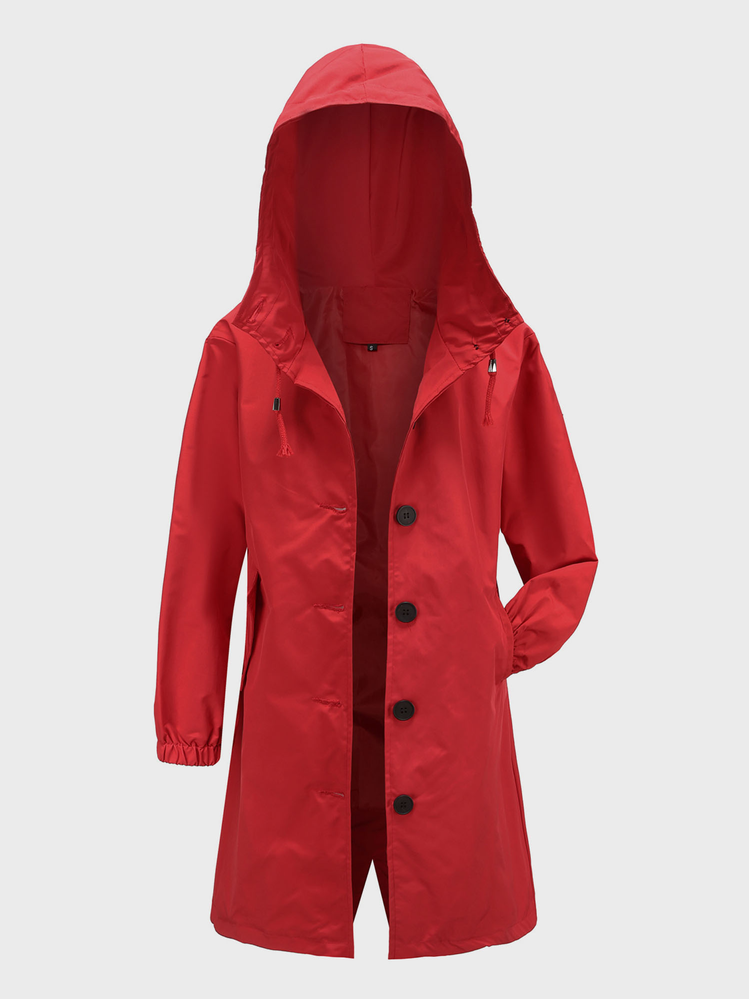 Casual Waterproof Long Hooded Windbreaker Midi Jacket