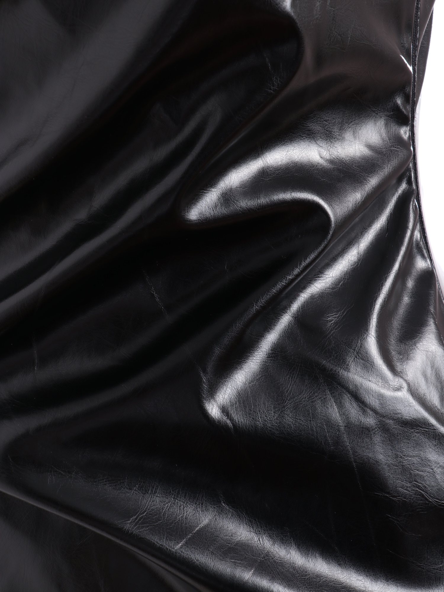 Ruched Leather Deep-V Darling Dress