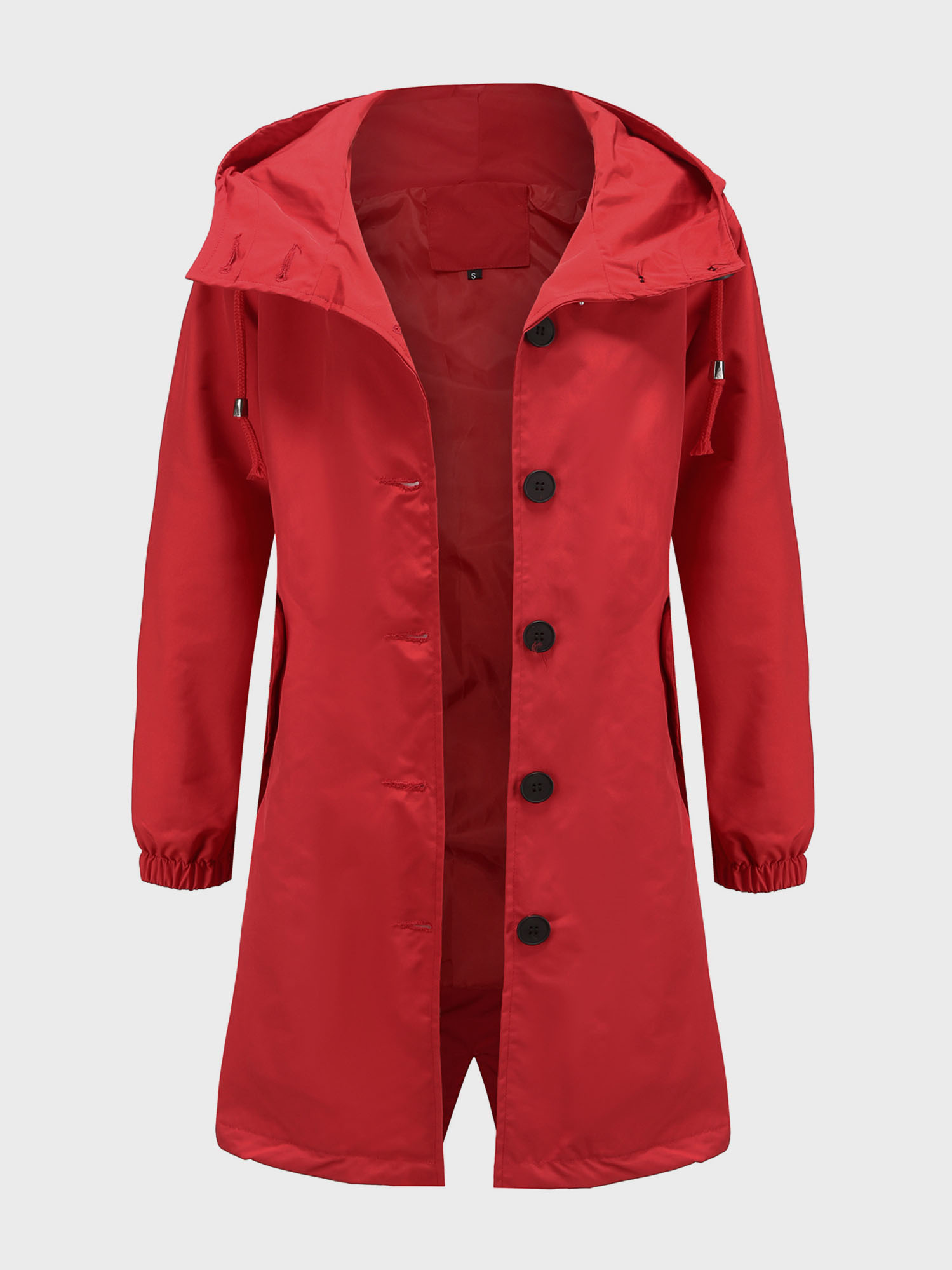 Casual Waterproof Long Hooded Windbreaker Midi Jacket