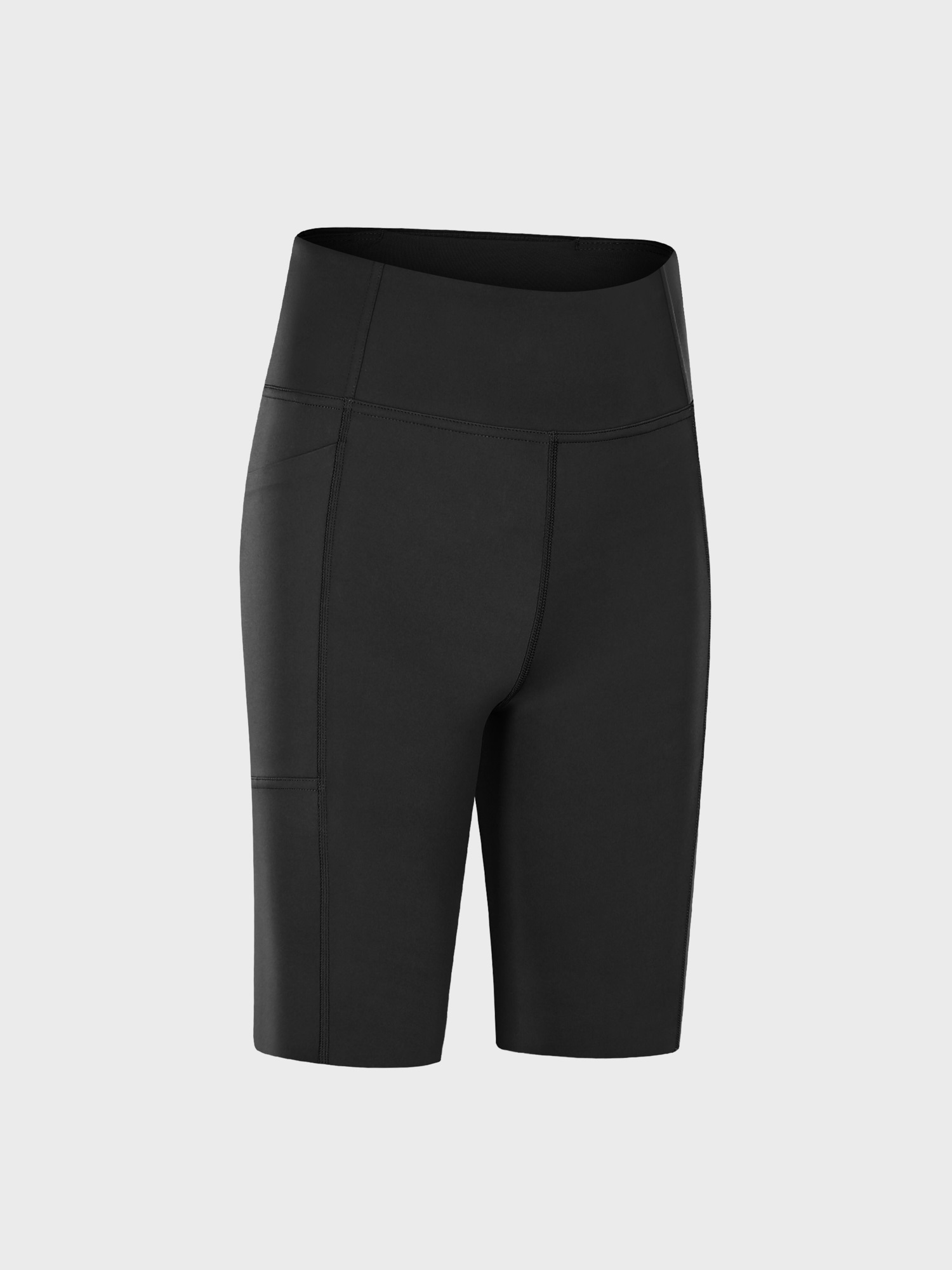 High-Waisted Nude Sports Shorts with Pockets