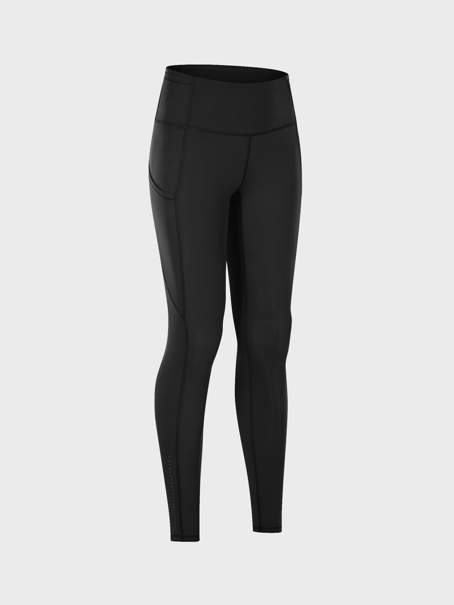 Stretchy High Waist 9/10 Double Fleece Soft Sports Yoga Leggings with Pockets