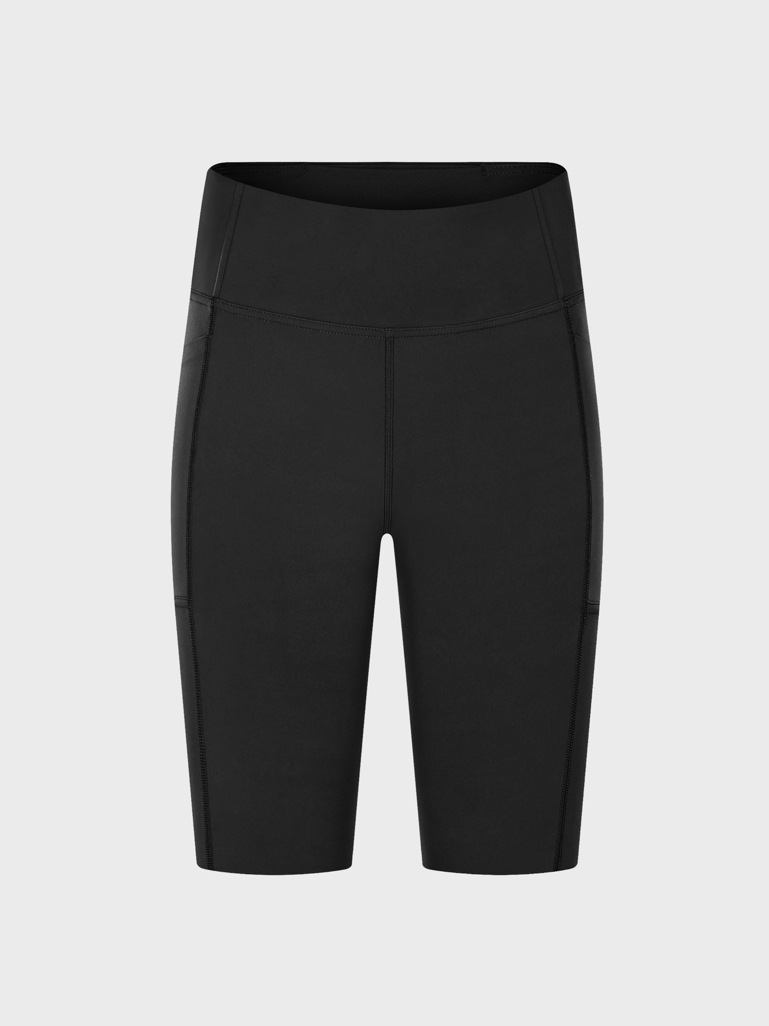 High-Waisted Nude Sports Shorts with Pockets