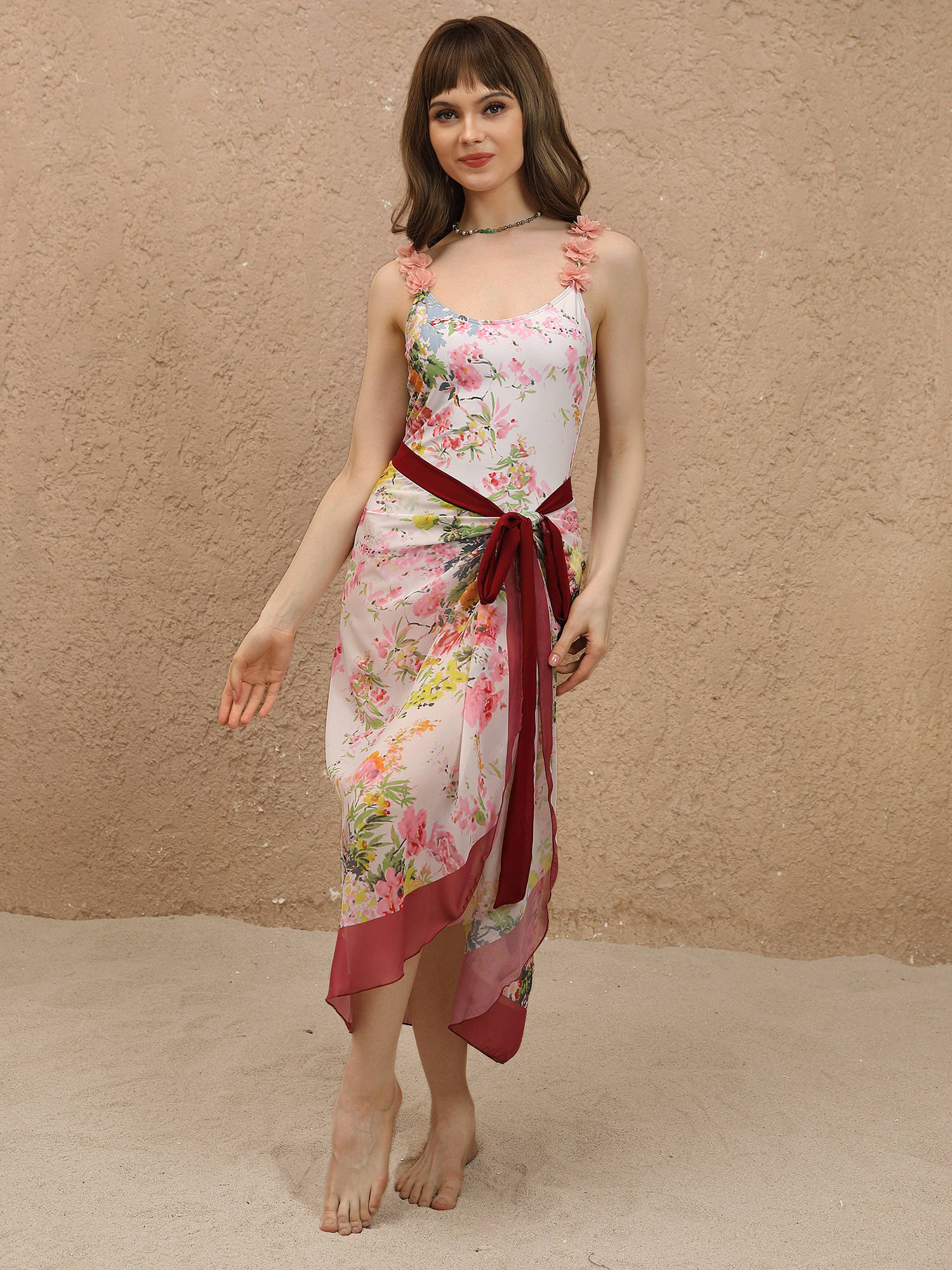 Floral Bouquets Wrap Skirt