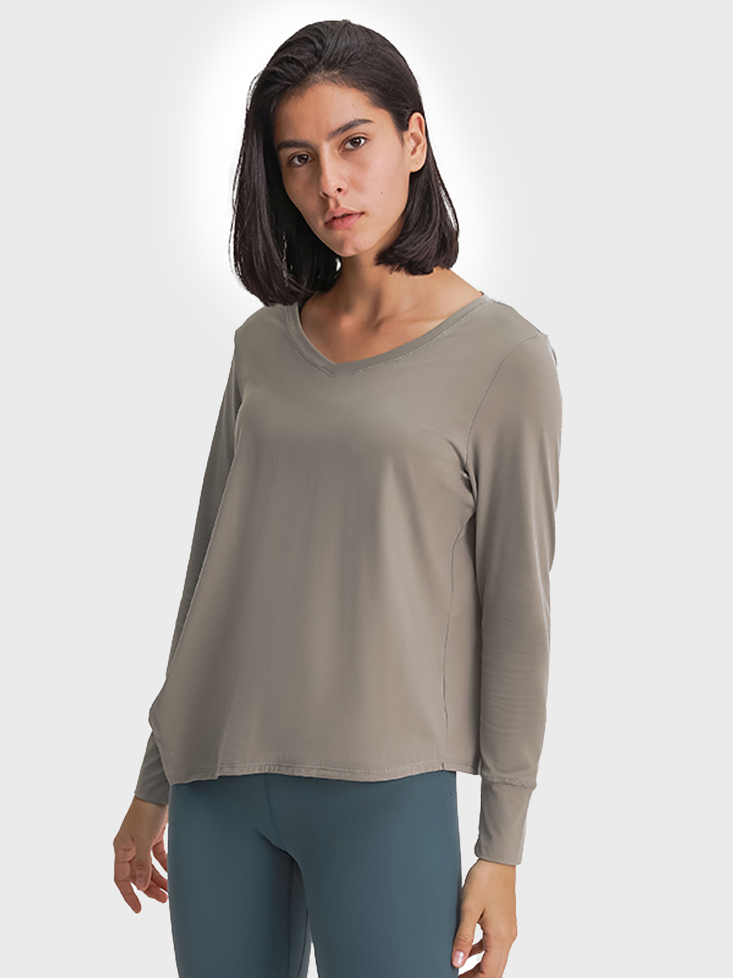 Casual Slit Long Sleeve Sports Yoga Top