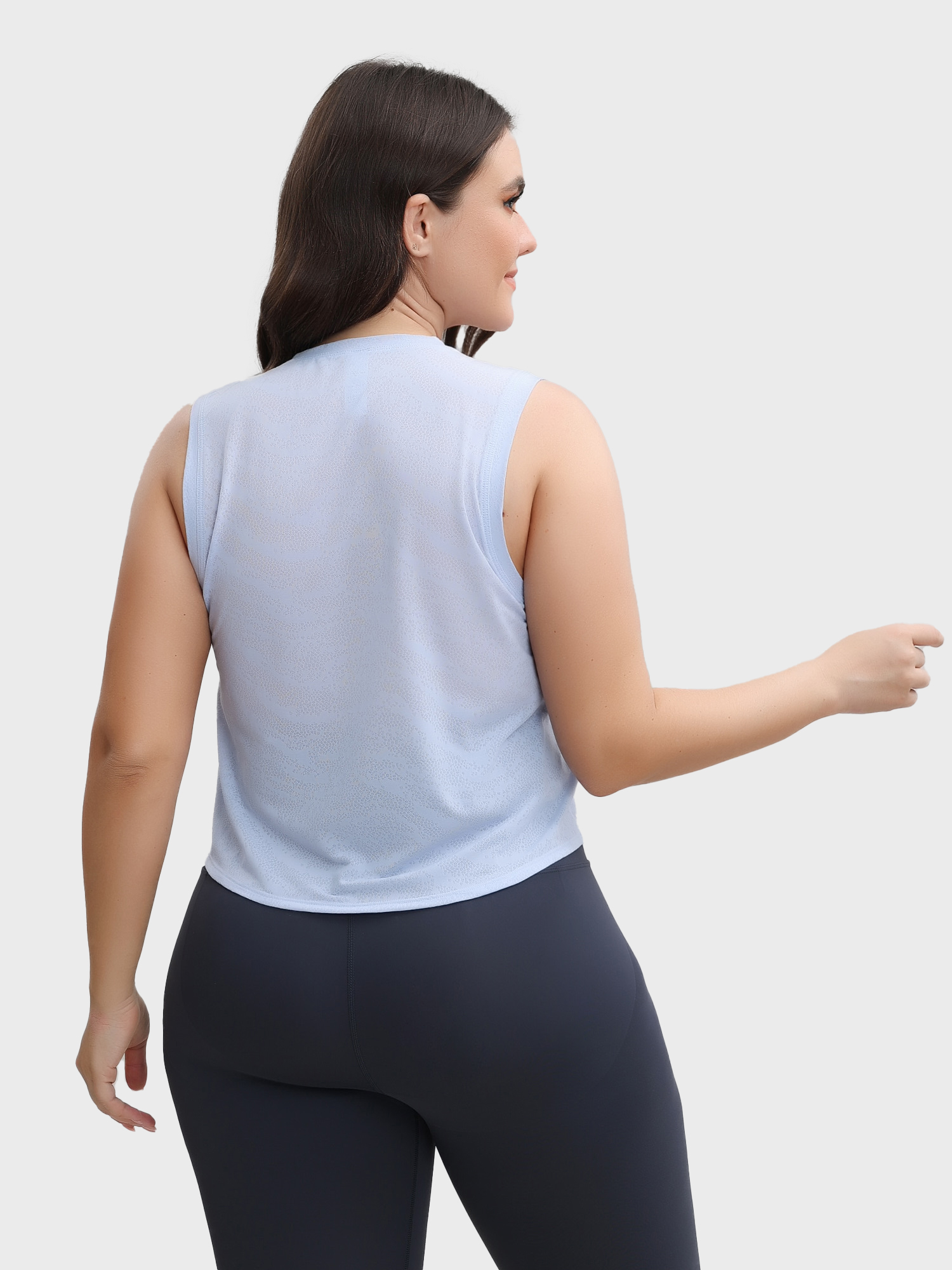 Jacquard Strappy Sleeveless Loose Breathable Fitness Sports Tank Top