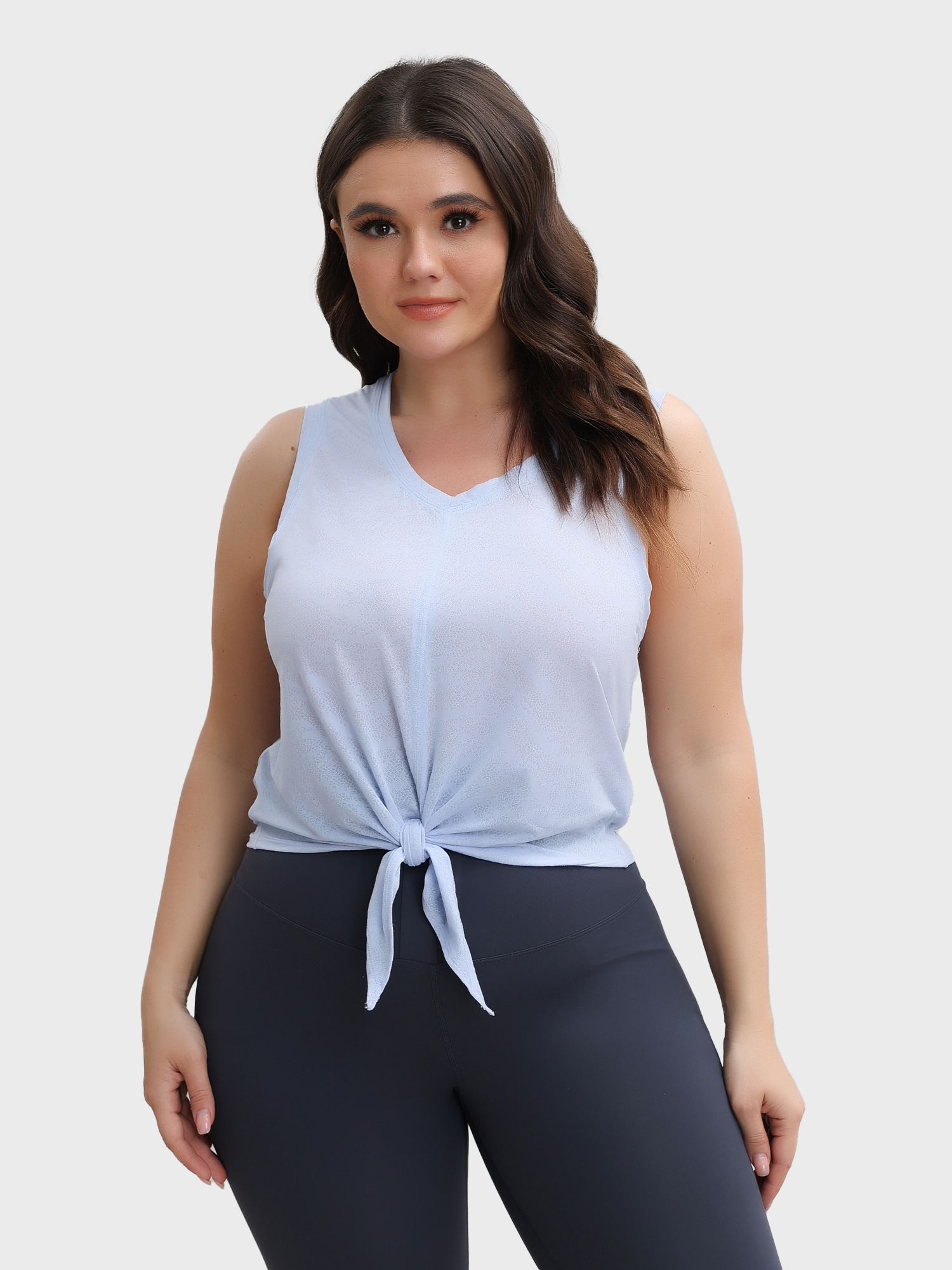 Jacquard Strappy Sleeveless Loose Breathable Fitness Sports Tank Top