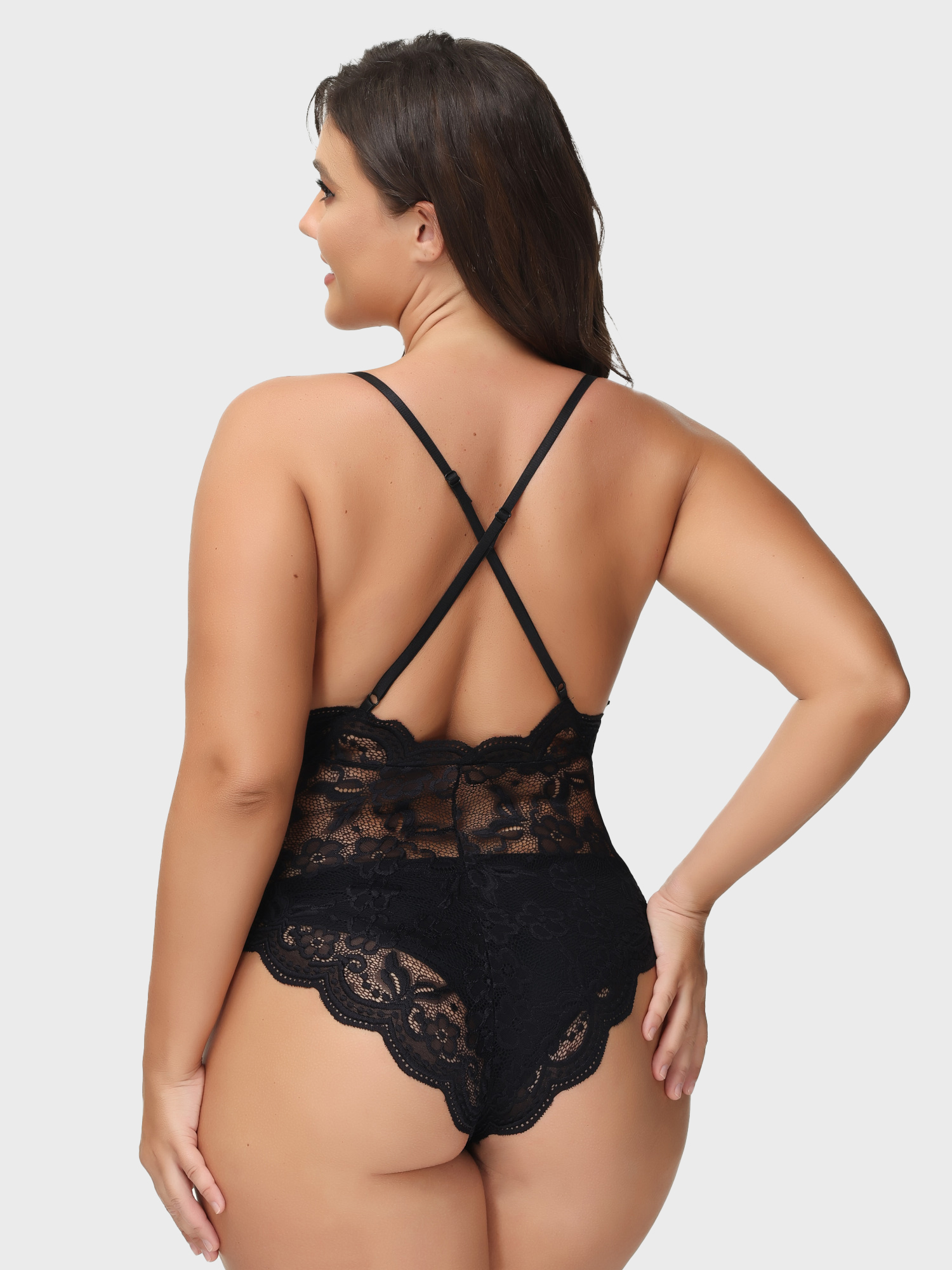 Deep V Sexy Lace Erotic Lingerie Bodysuit