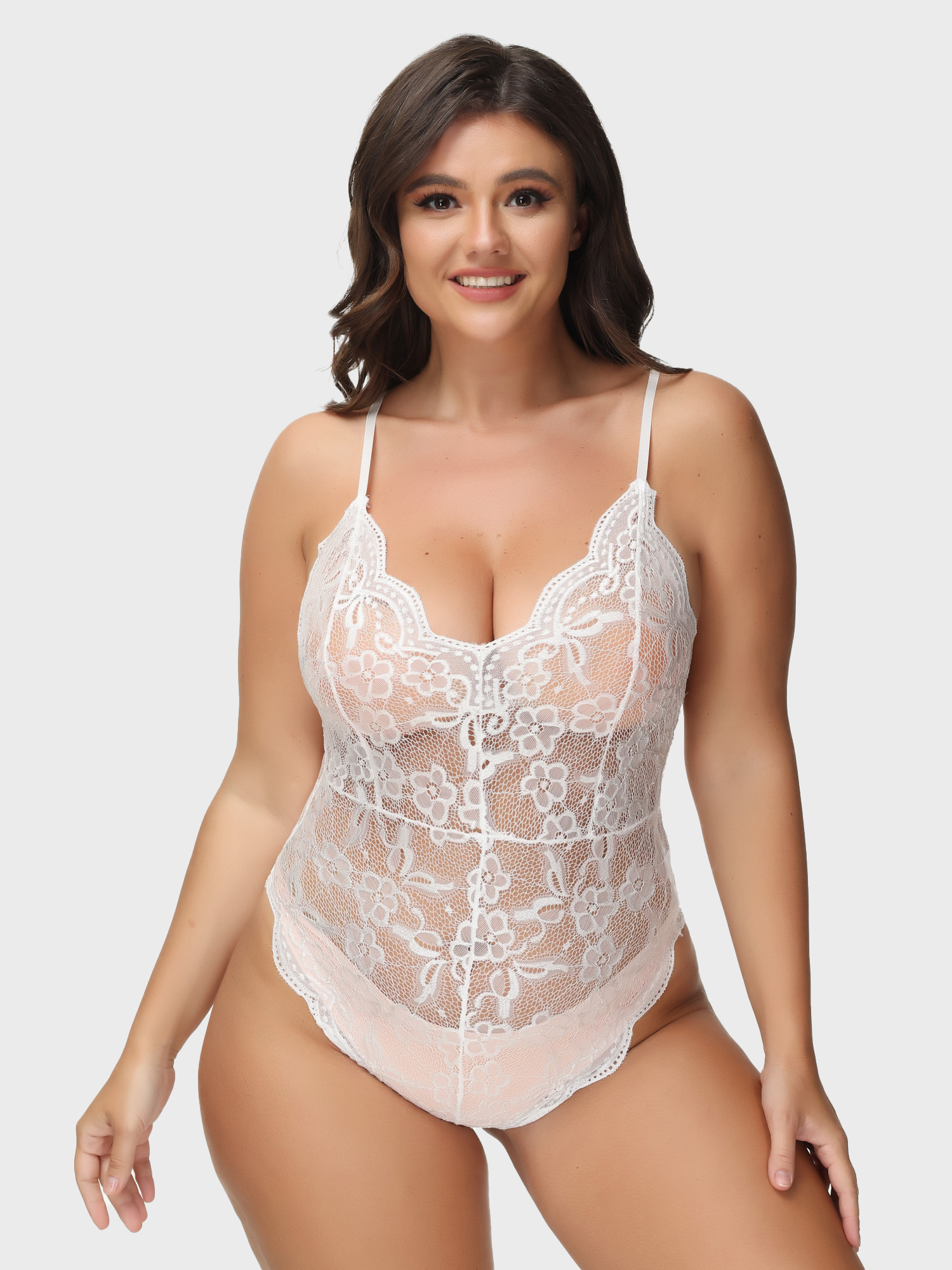Deep V Sexy Lace Erotic Lingerie Bodysuit