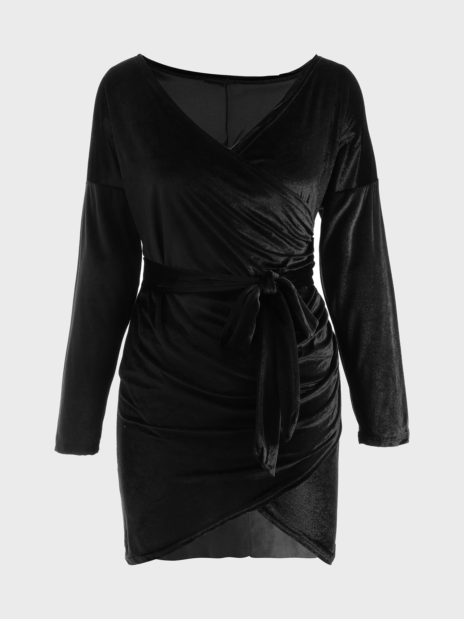Lush Velvet Deep-V Mini Dress