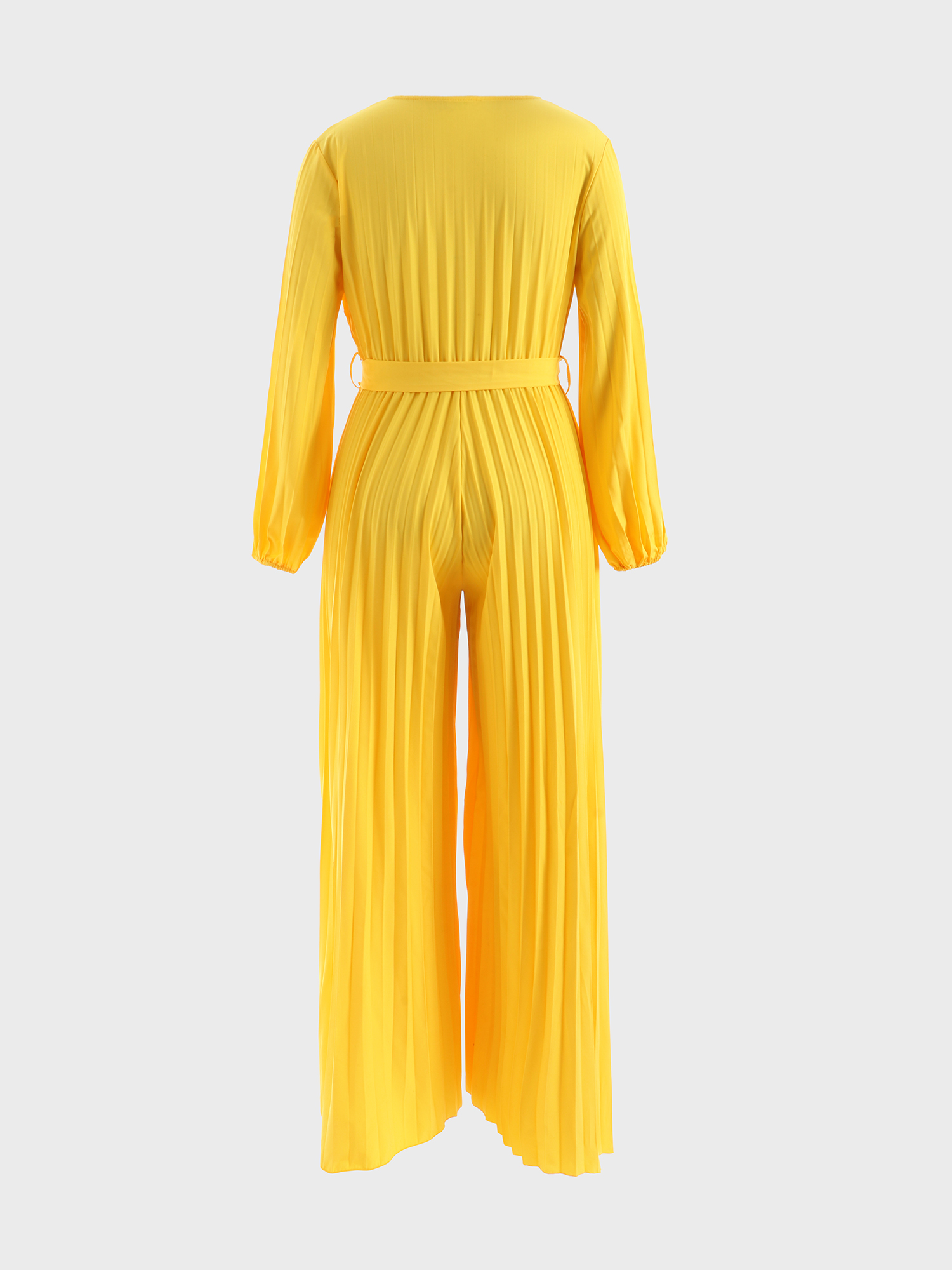 Flowy Pleated Deep-V Jumpsuit