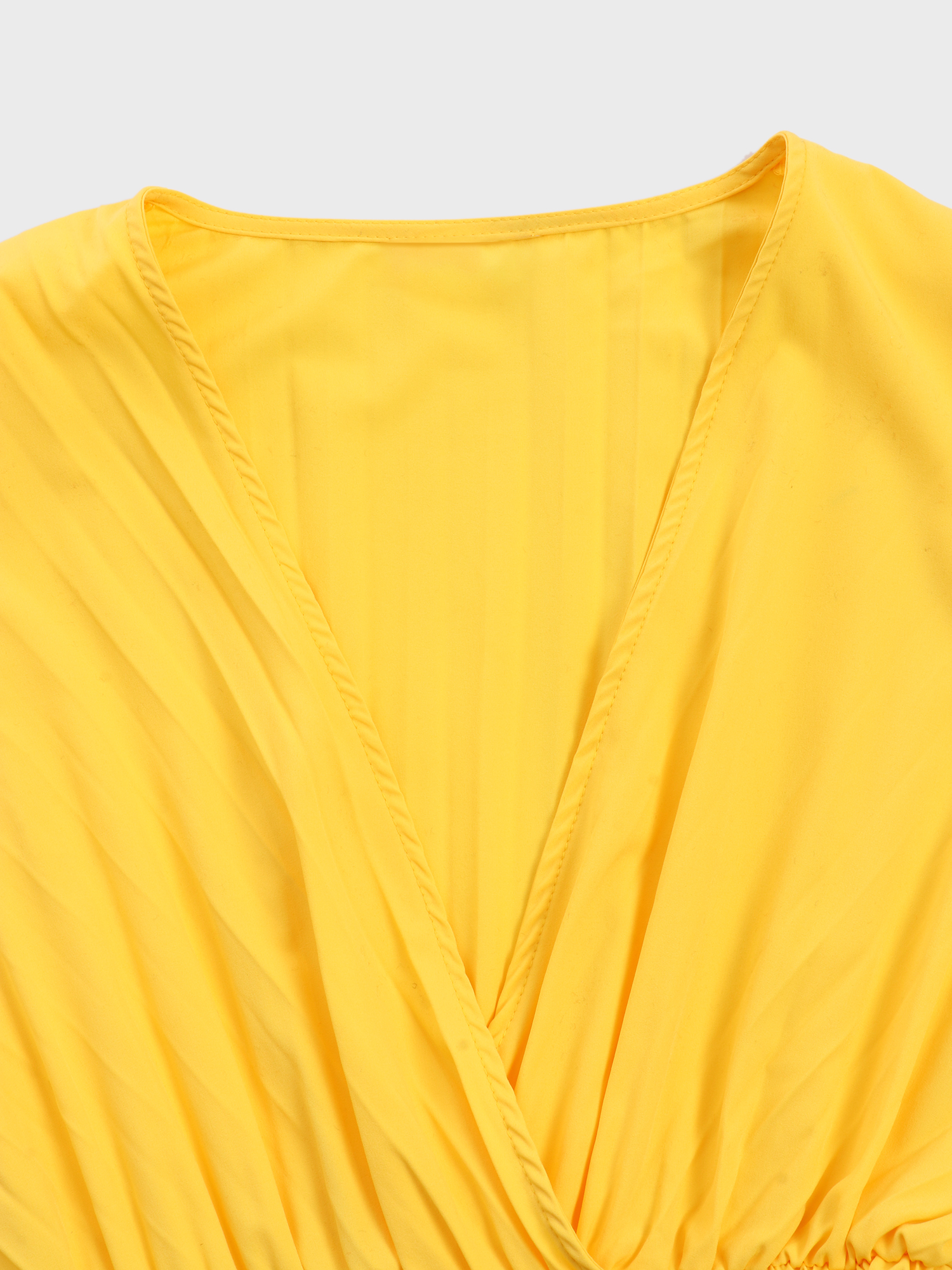 Flowy Pleated Deep-V Jumpsuit